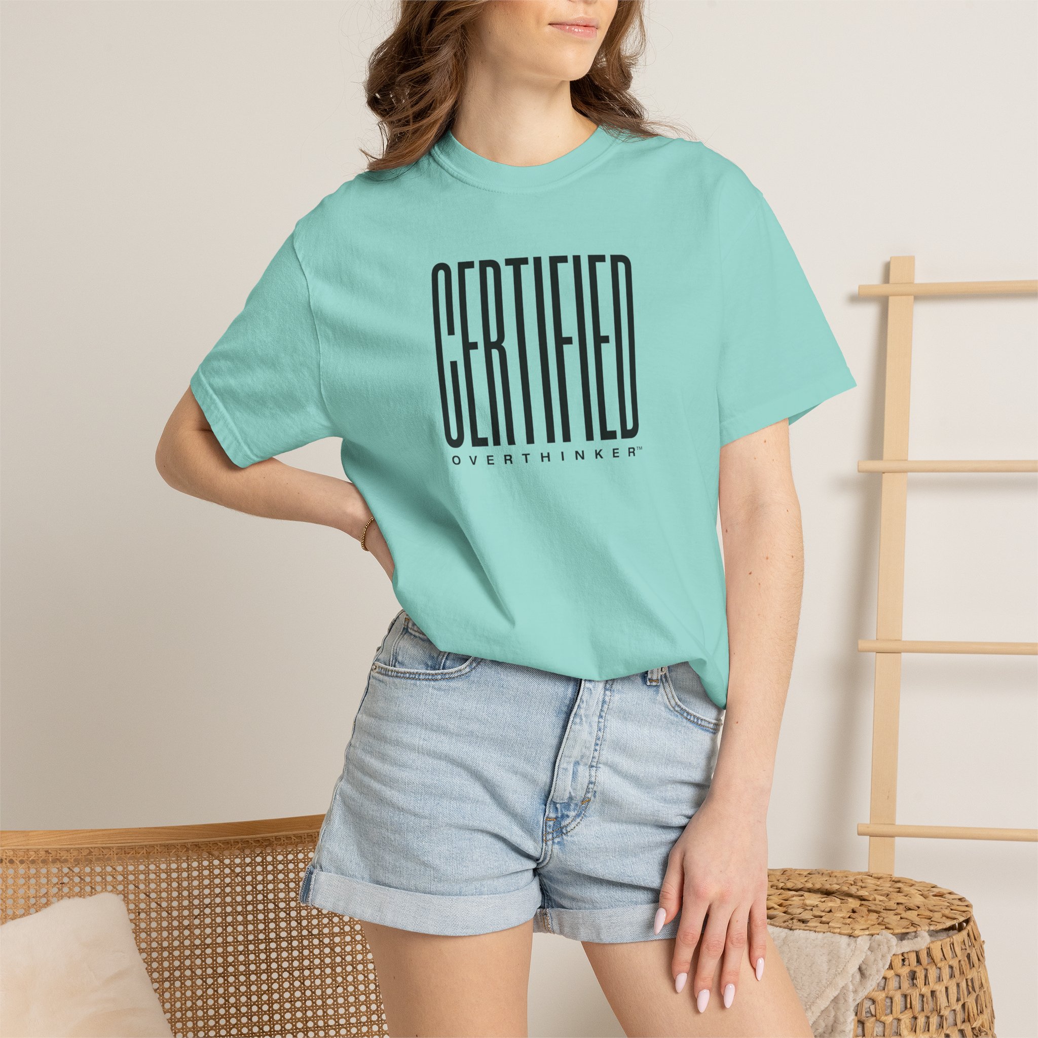 Certified Overthinker™ Sans-Serif Tee – Bold Black on White - Image 16