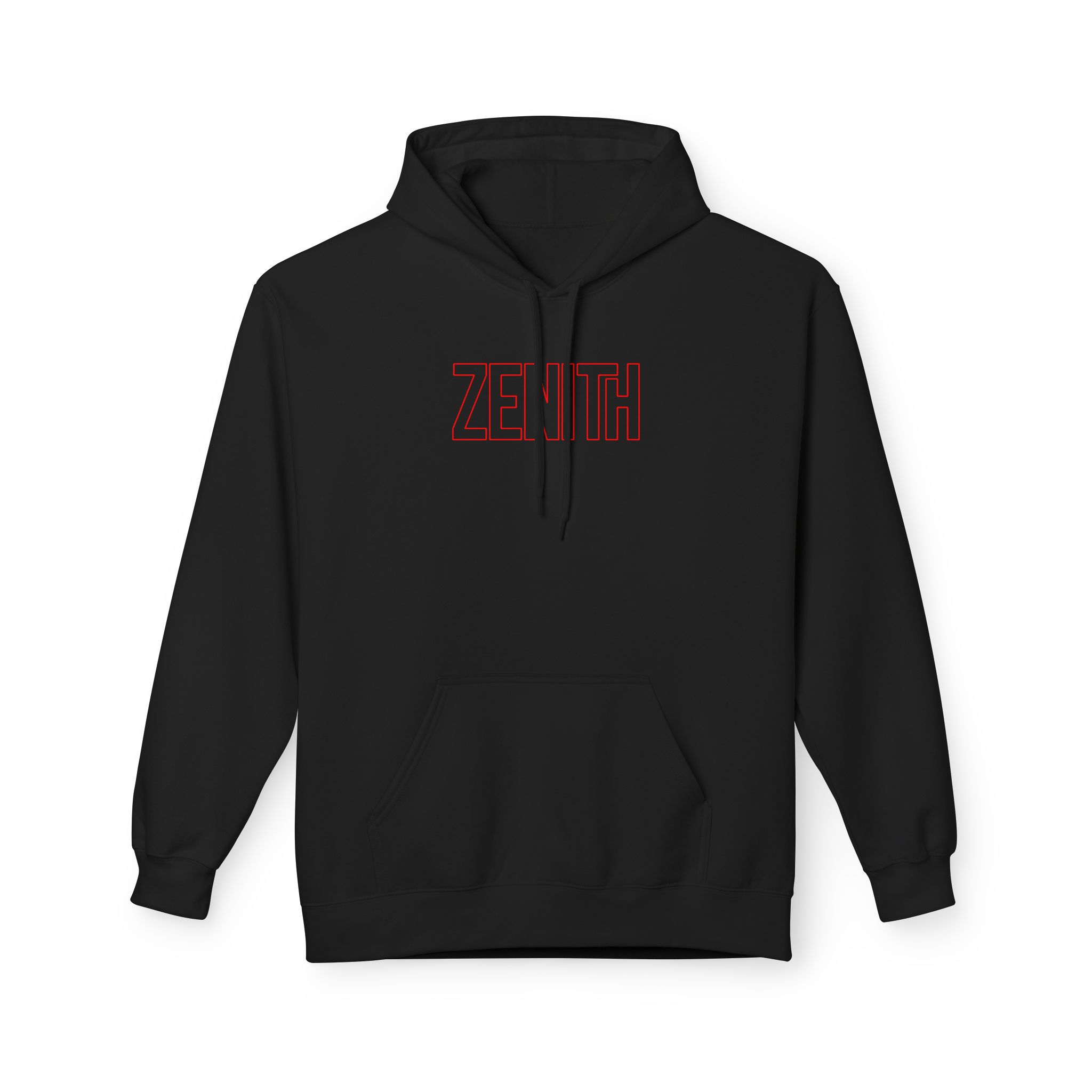 Zenith Red Outline Hoodie – Peak Performance Typography