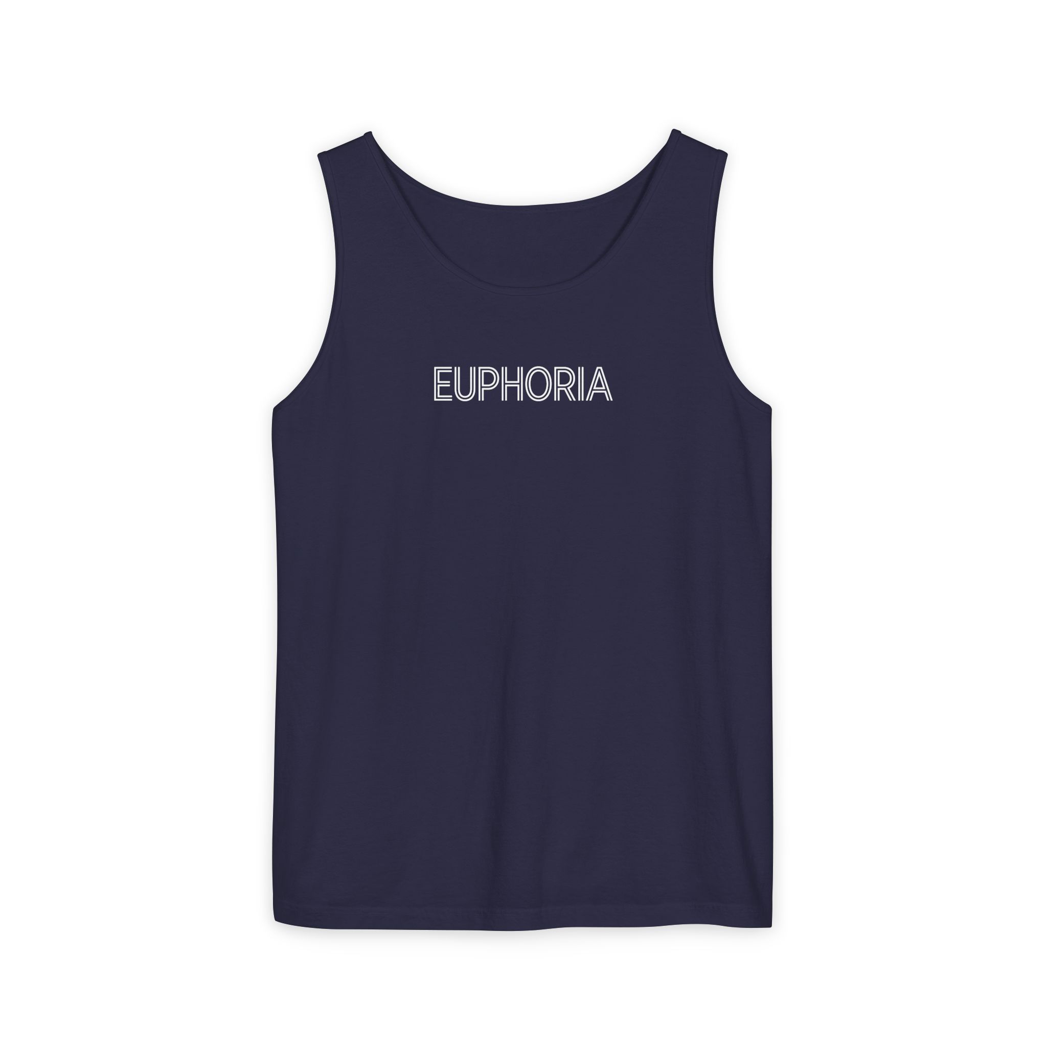 Euphoria Tank Top – Minimalist Outline Typography