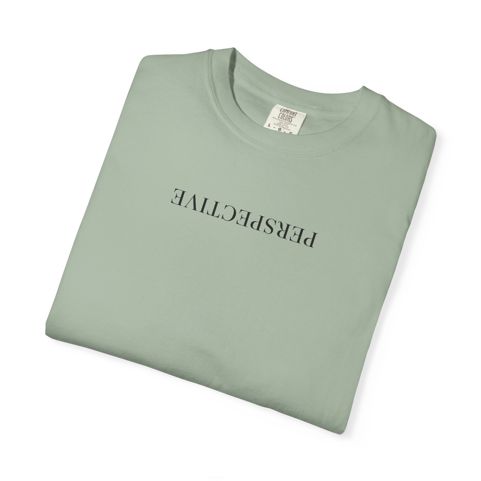 Perspective Tee – Upside Down Serif Type on White - Image 11