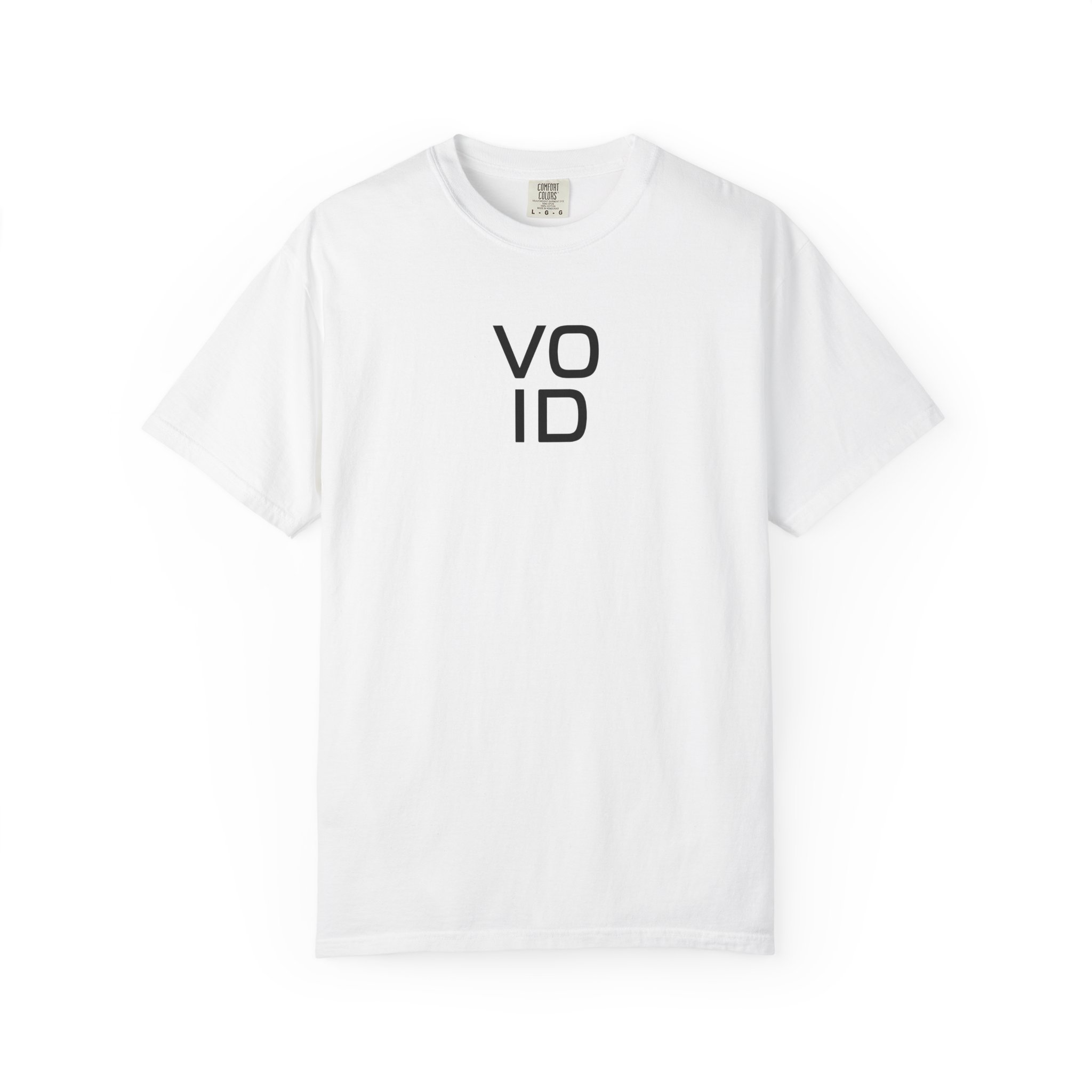 Void Black Tee – Clean Rounded Type on White