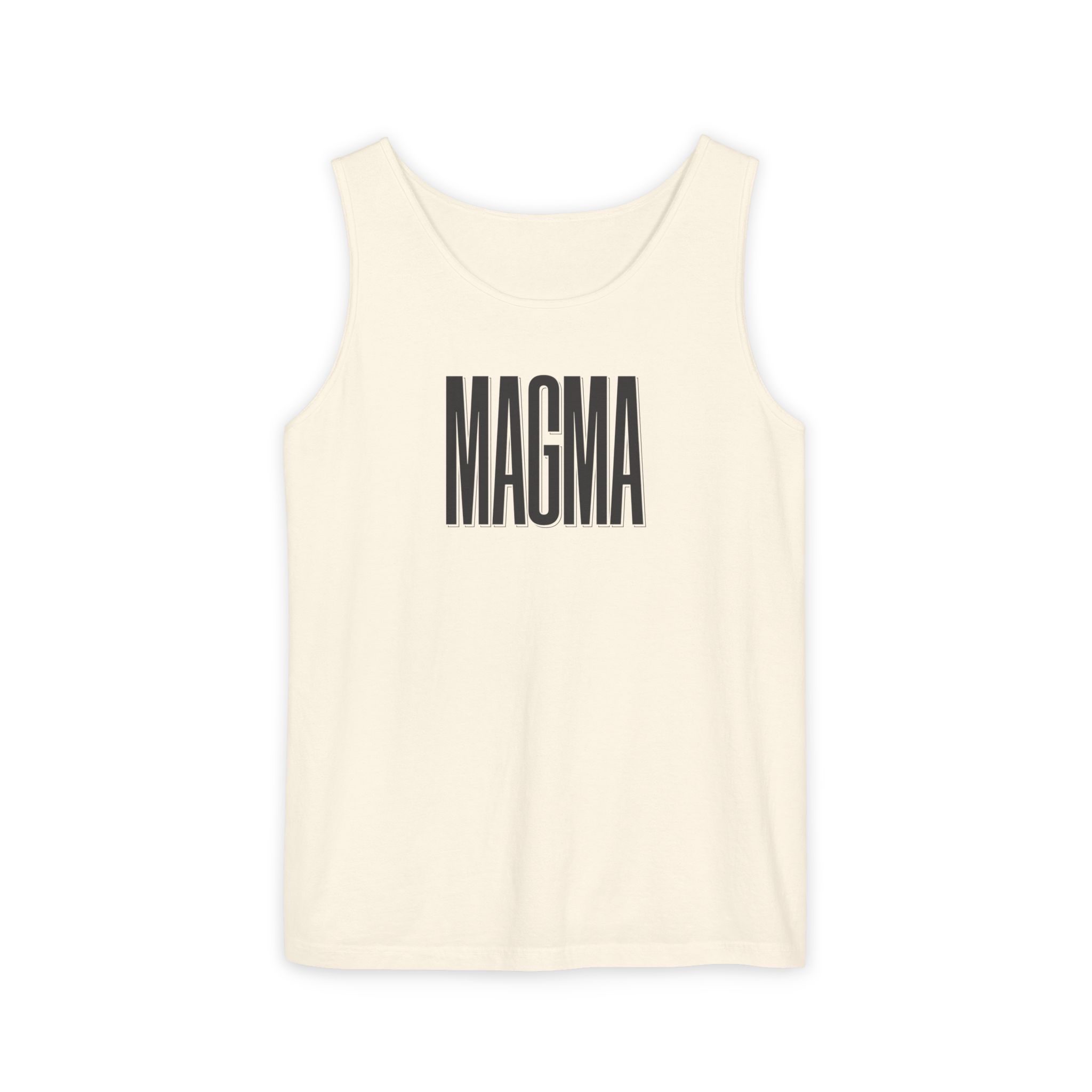 Magma Black Tank Top – Bold Shadow Type on White - Image 5