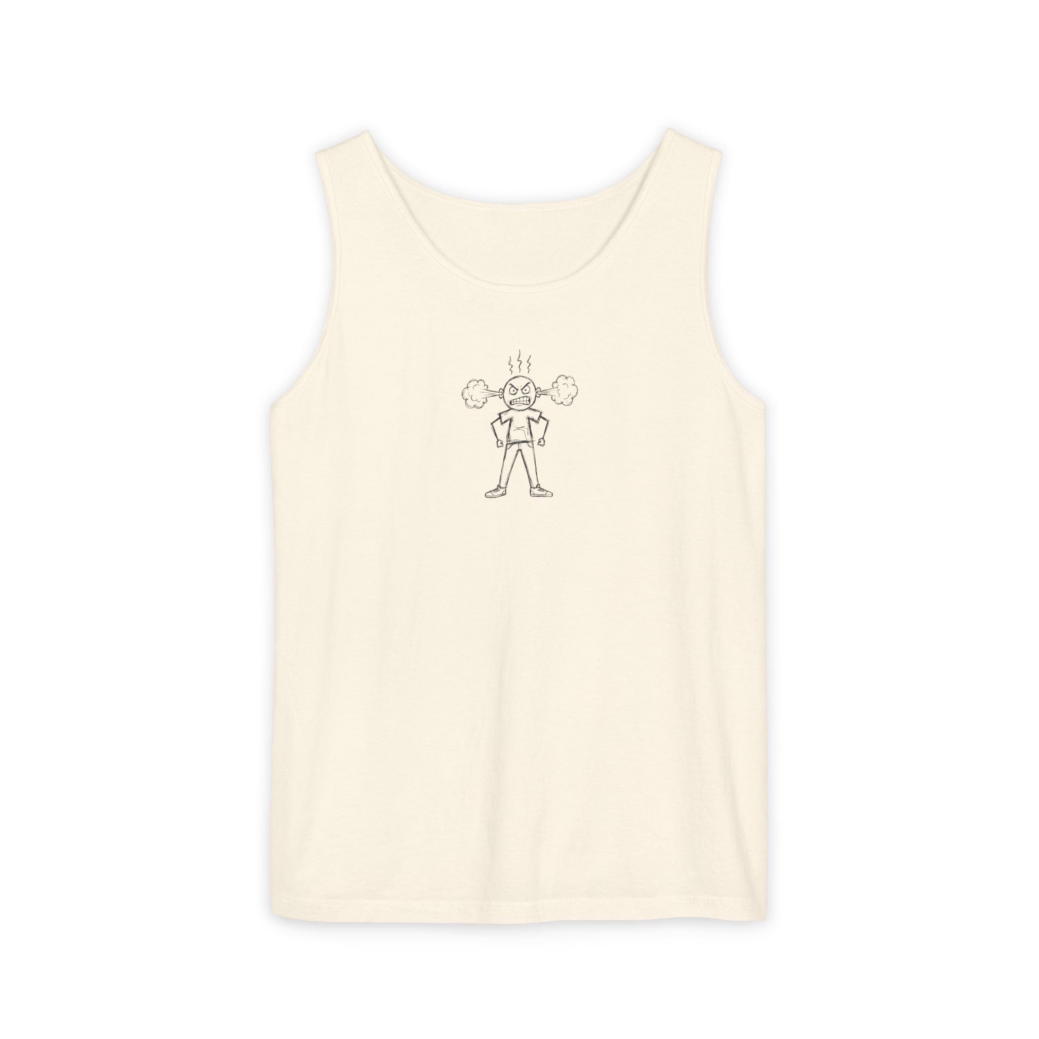 Steaming Mad Tank Top – Cartoon Anger Illustration on White - Image 5