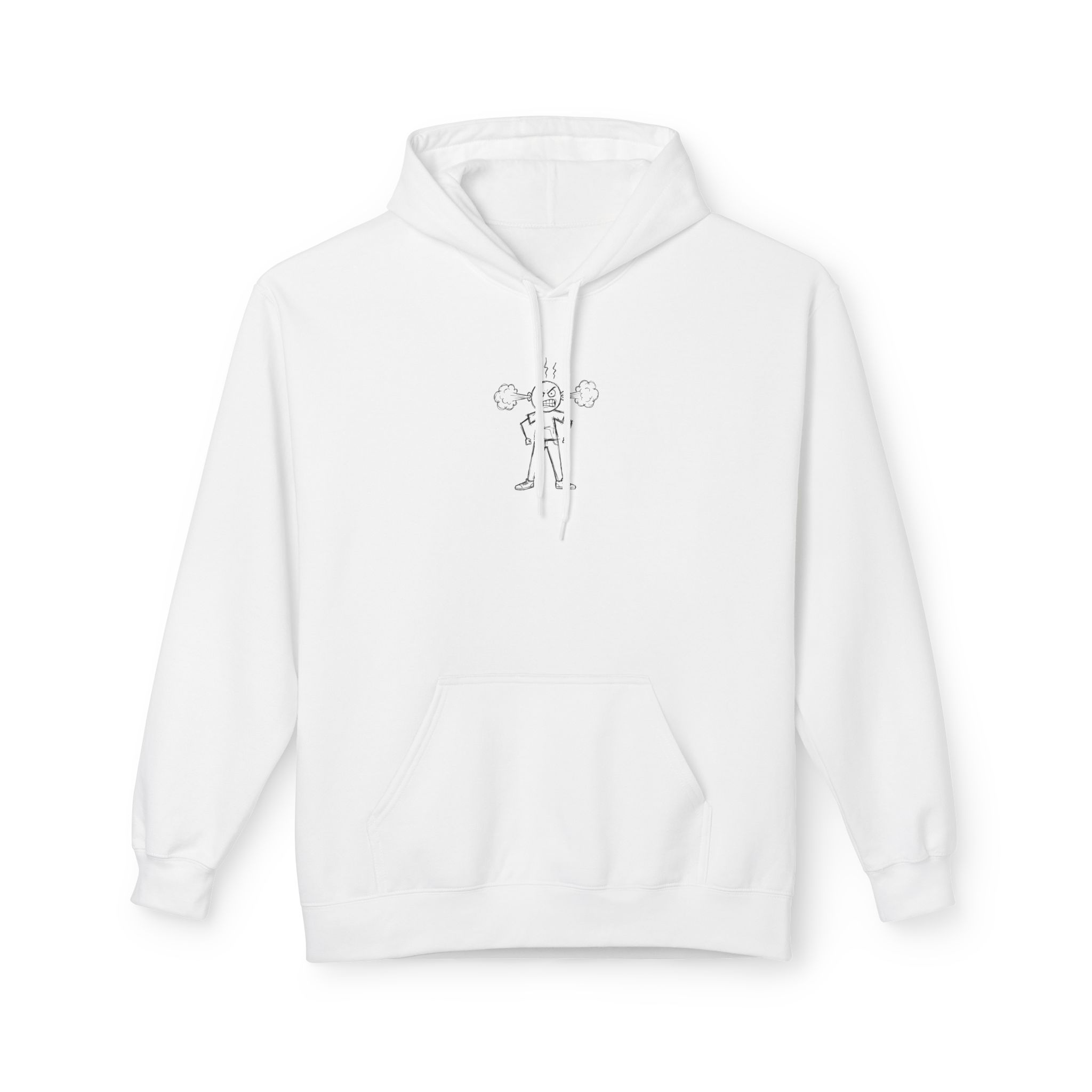 Steaming Mad Hoodie – Cartoon Anger Illustration on White