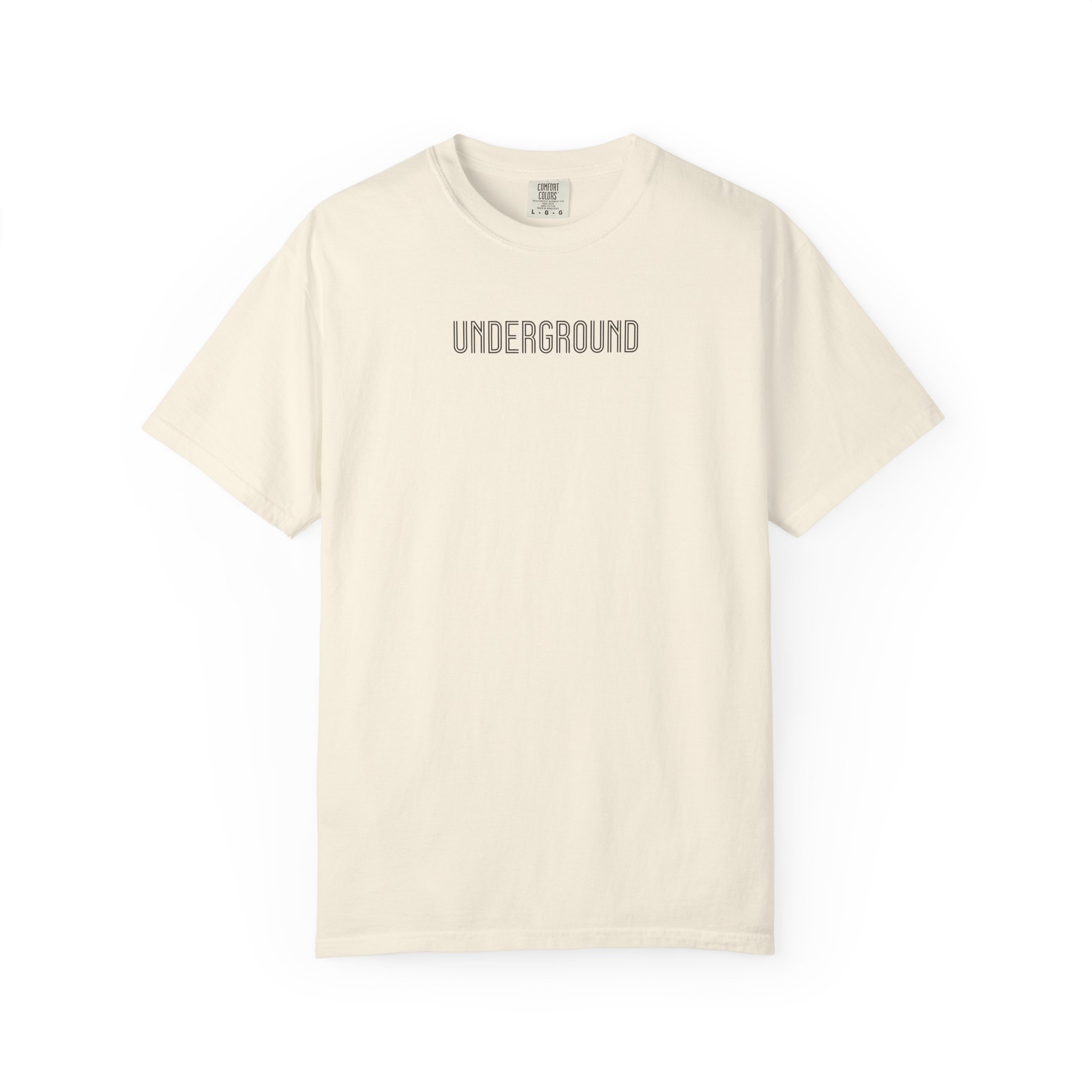 Underground Tee – Retro Art Deco Outline on White - Image 5