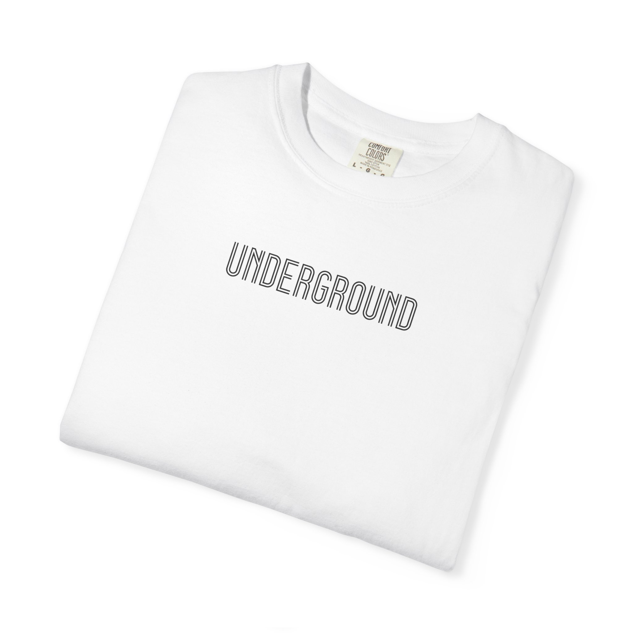 Underground Tee – Retro Art Deco Outline on White - Image 3