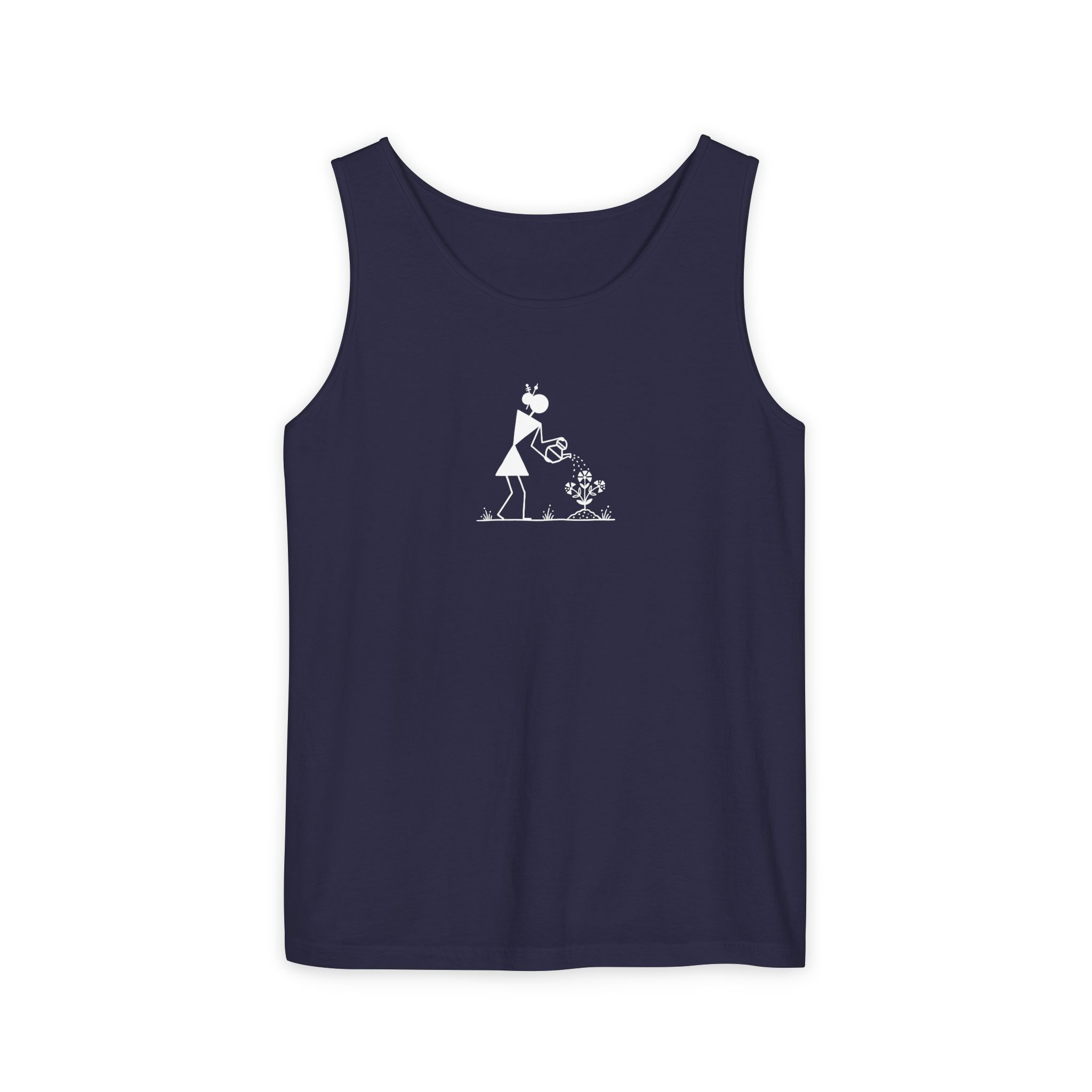 Watering Can Gardener Tank Top – Minimalist Folk Botanica Art