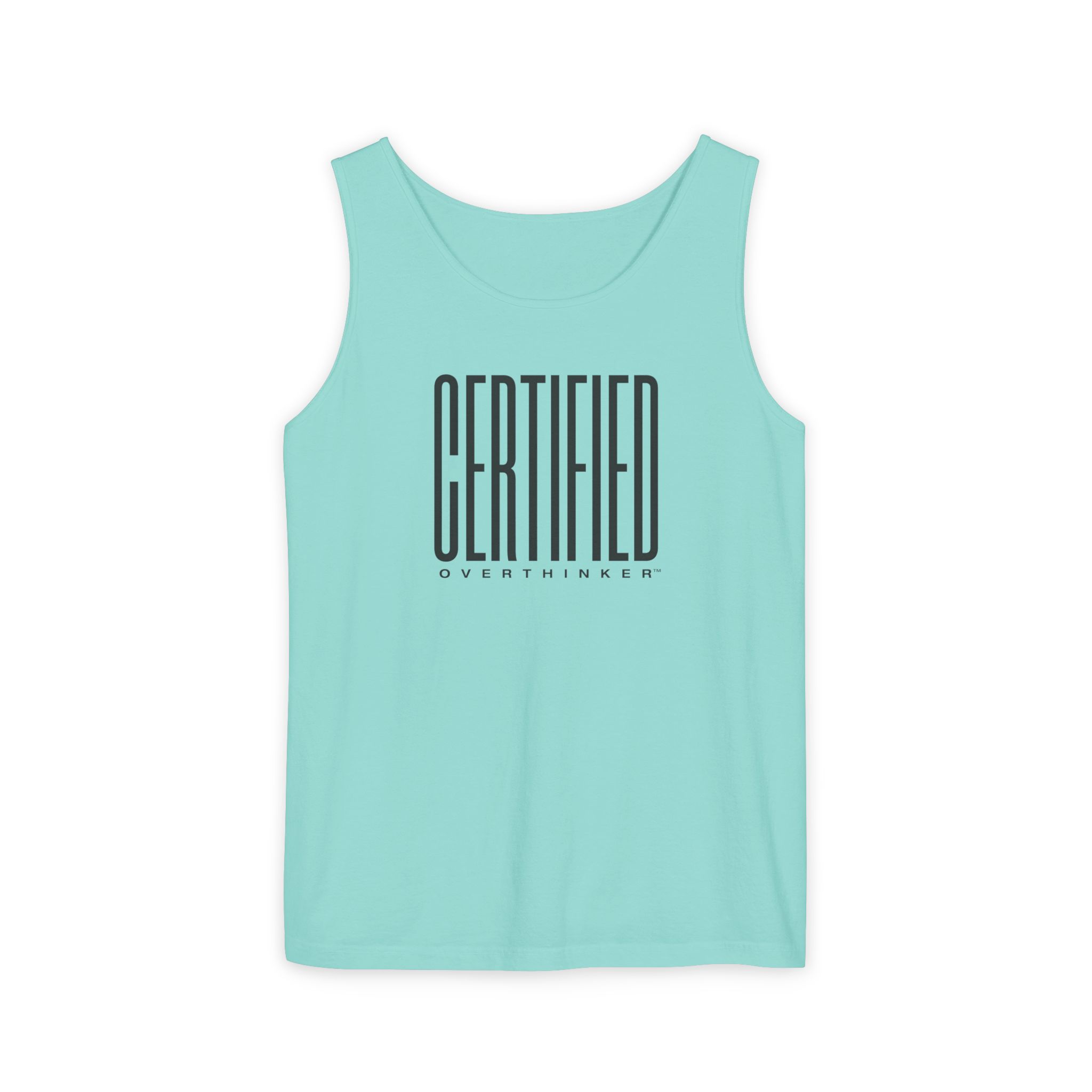 Certified Overthinker™ Sans-Serif Tank Top – Bold Black on White - Image 13