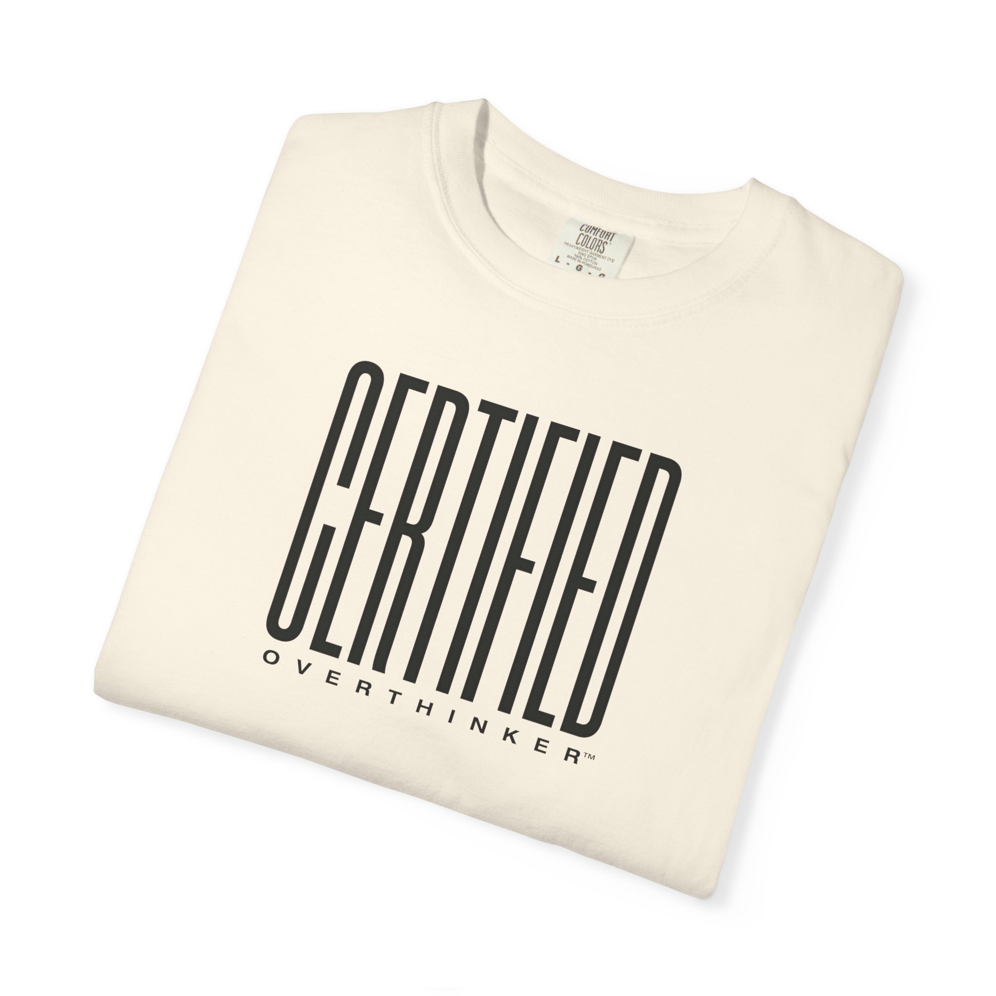 Certified Overthinker™ Sans-Serif Tee – Bold Black on White - Image 7