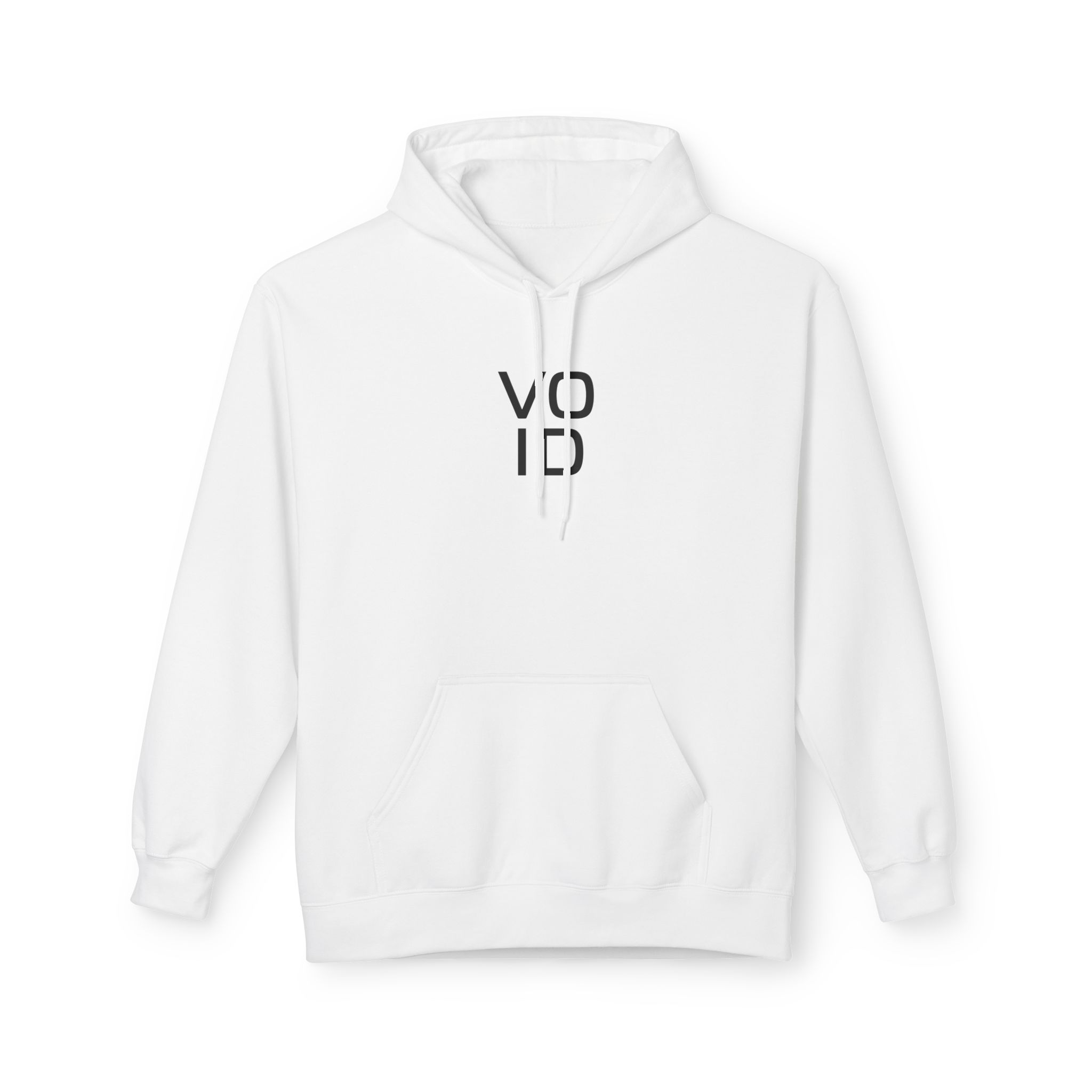 Void Black Hoodie – Clean Rounded Type on White