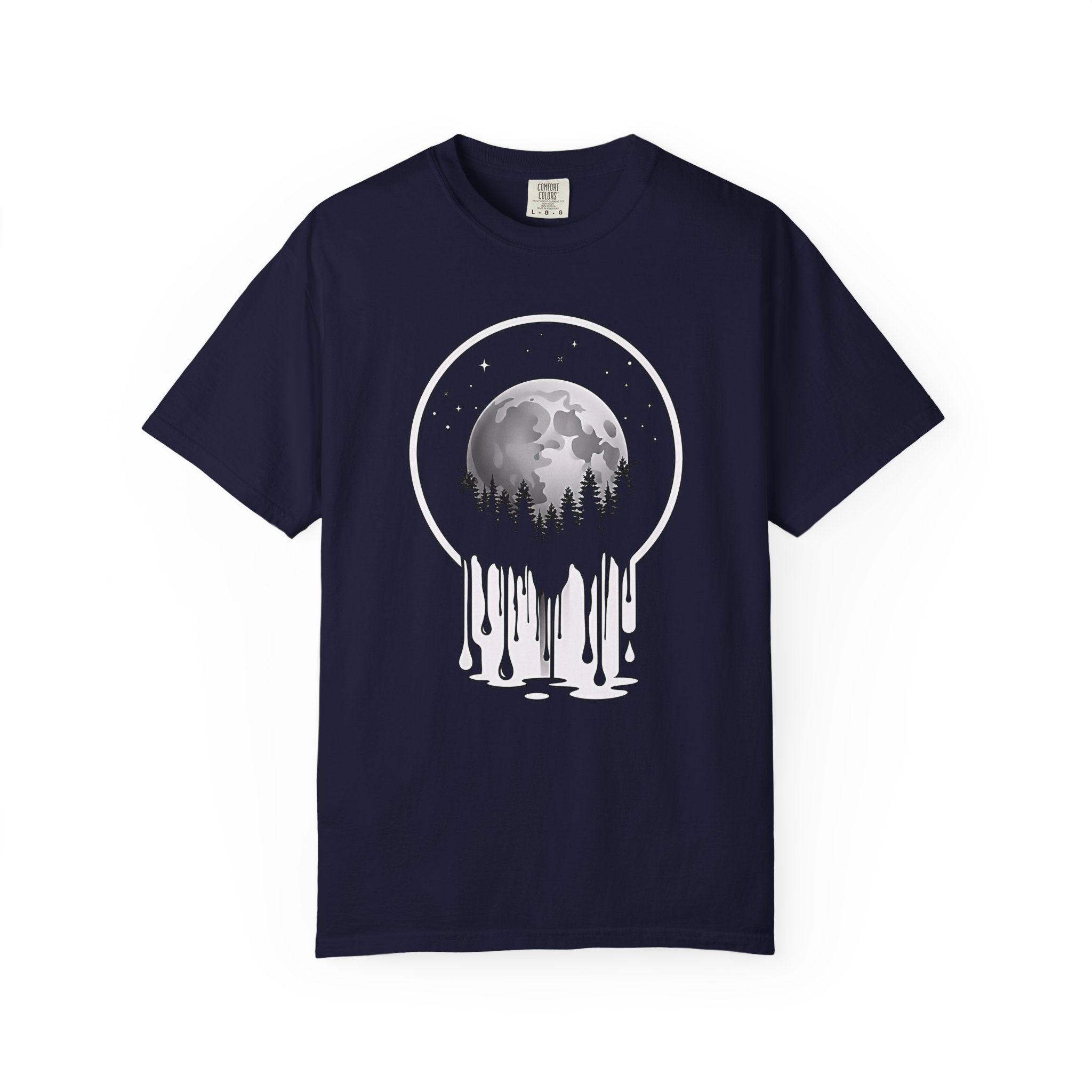 Melting Moon Tee – Mystical Forest Night Art
