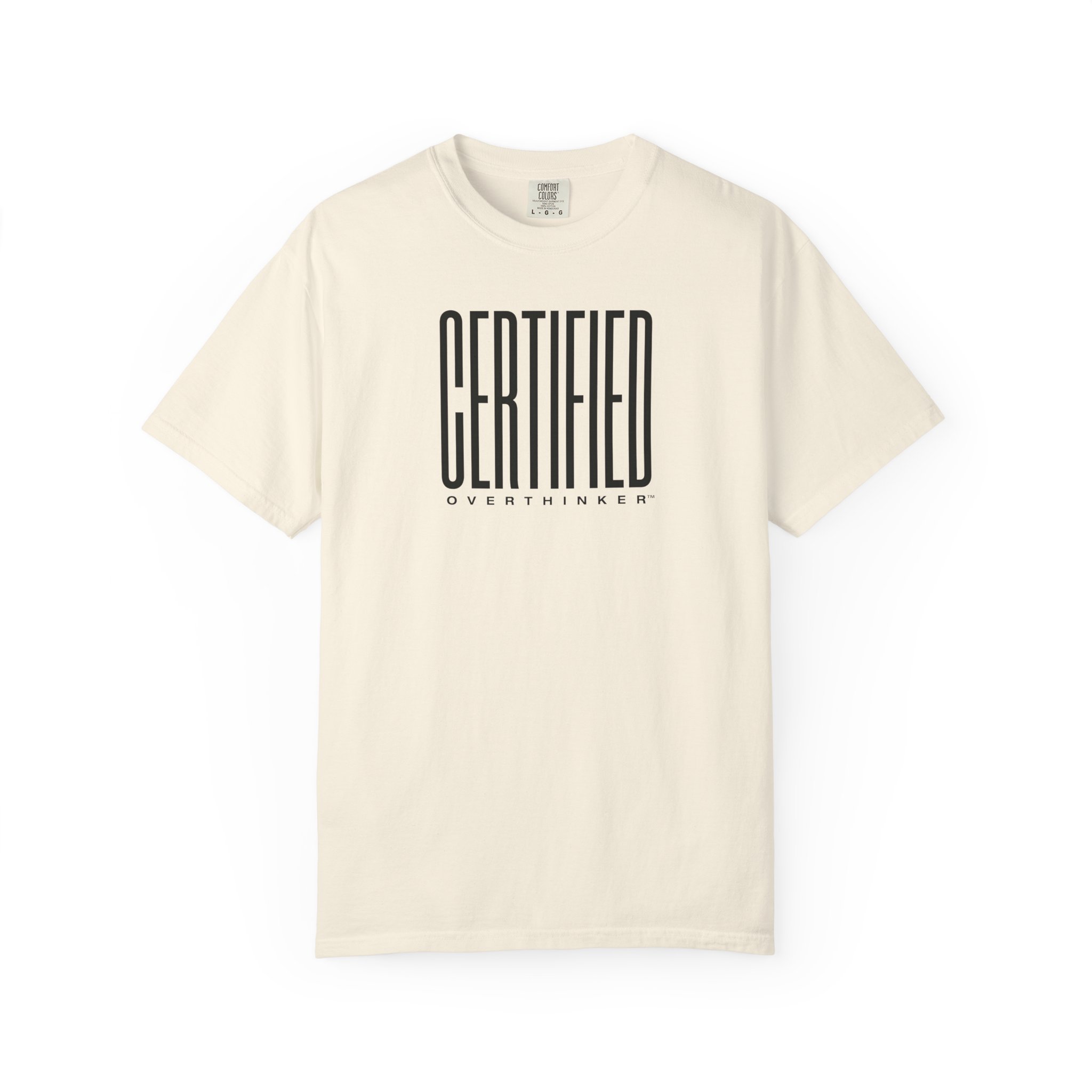 Certified Overthinker™ Sans-Serif Tee – Bold Black on White - Image 5