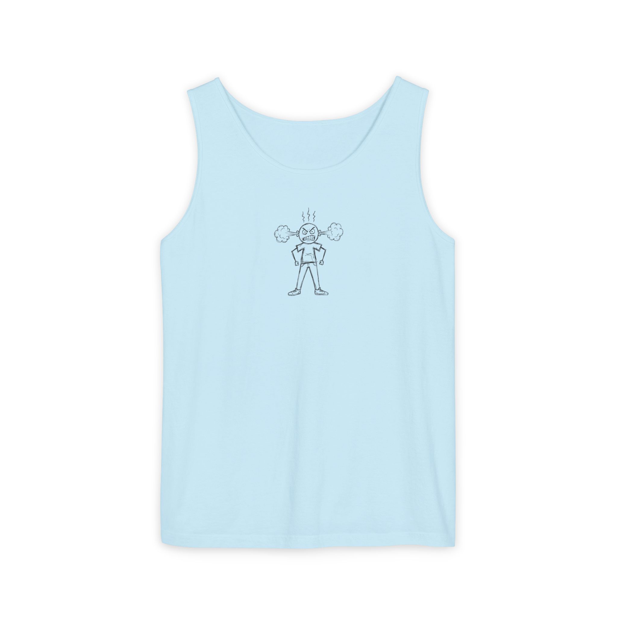 Steaming Mad Tank Top – Cartoon Anger Illustration on White - Image 17