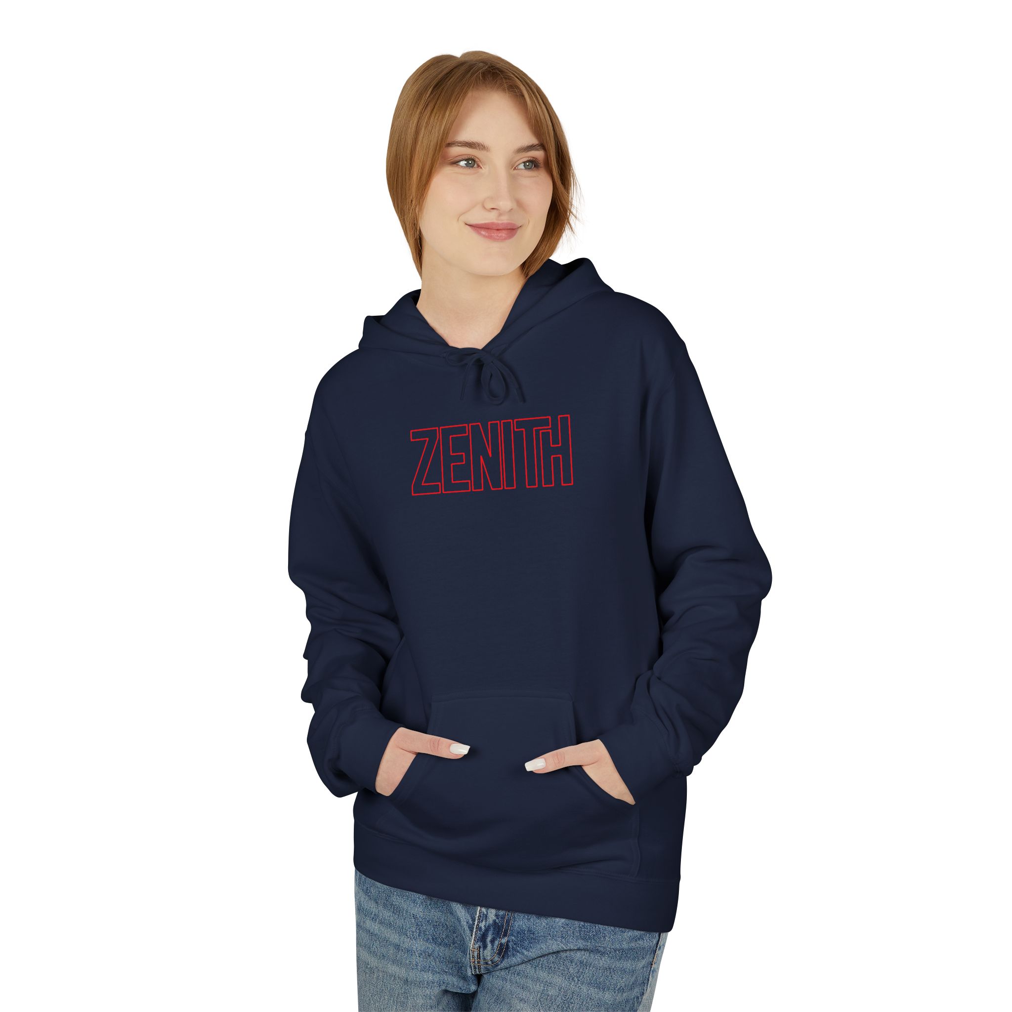 Zenith Red Outline Hoodie – Peak Performance Typography - Image 15