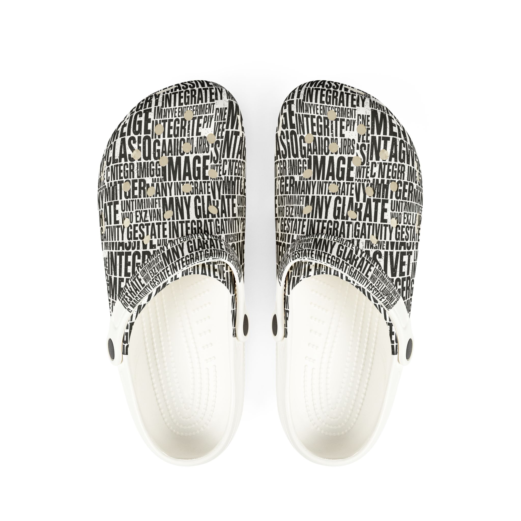 Avant-Garde Editorial Typography EVA Foam Clogs