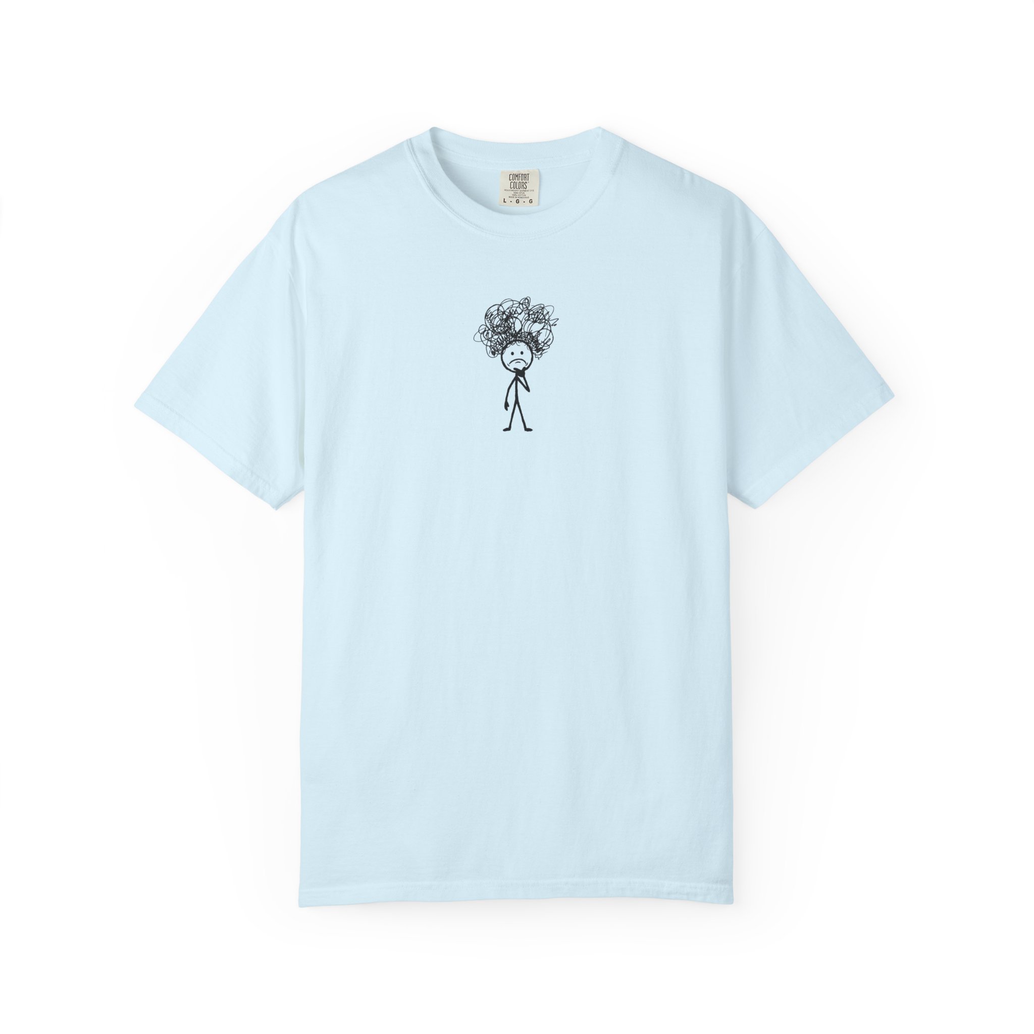 Overthinker Stick Figure Tee – Anxiety Scribble Art on White - Image 17