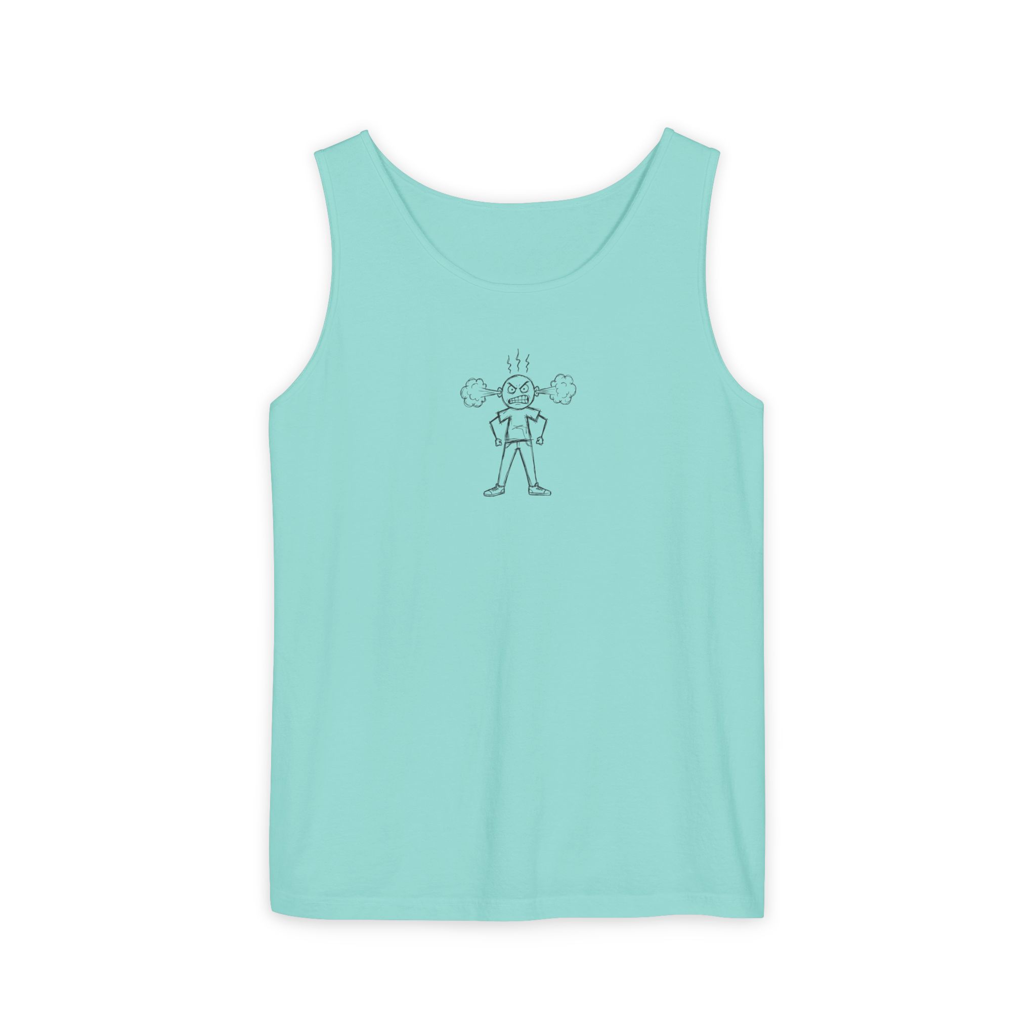 Steaming Mad Tank Top – Cartoon Anger Illustration on White - Image 13