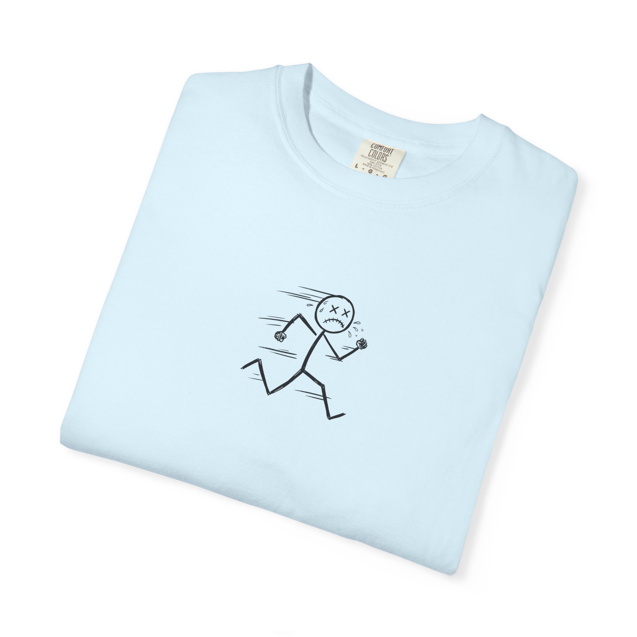 Dead Sprint Tee – Exhausted Stick Figure Running on White - Image 19