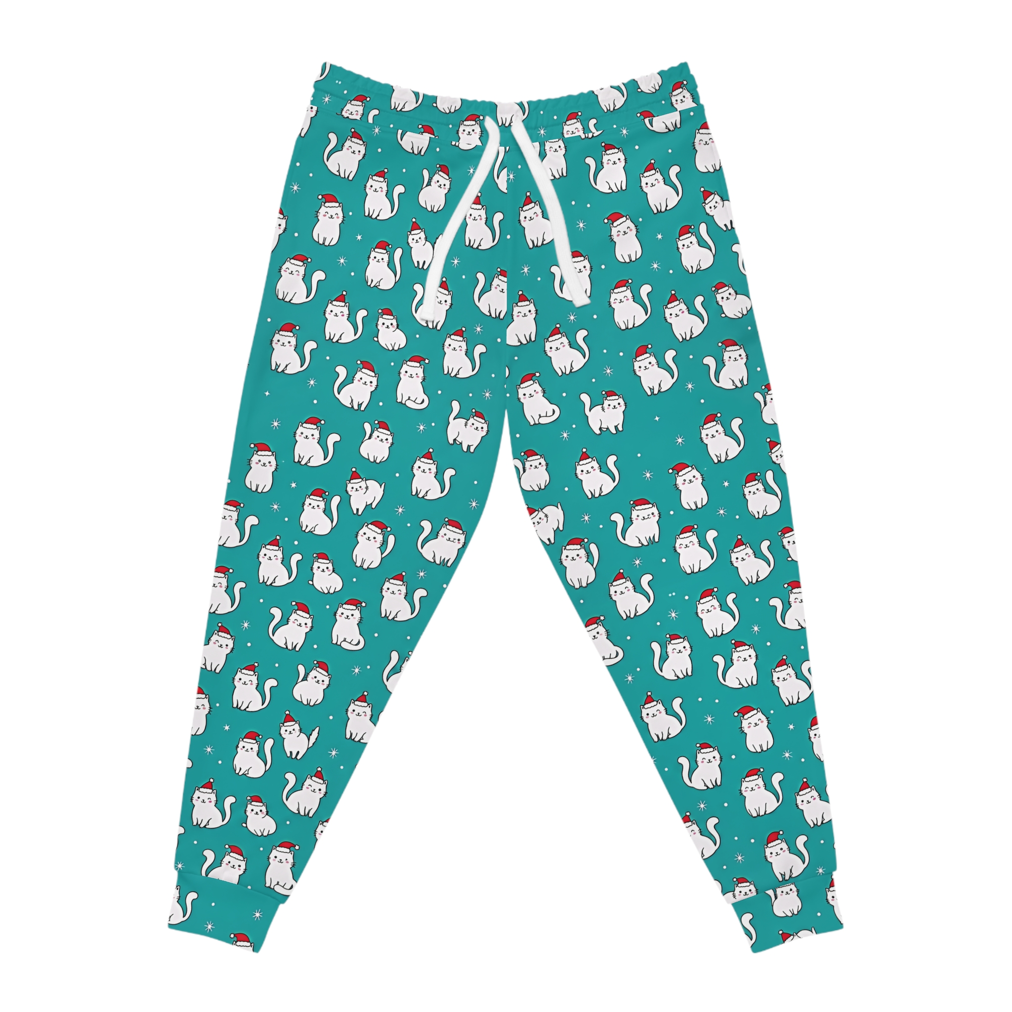 Christmas Cats Santa Hat AOP Holiday Joggers