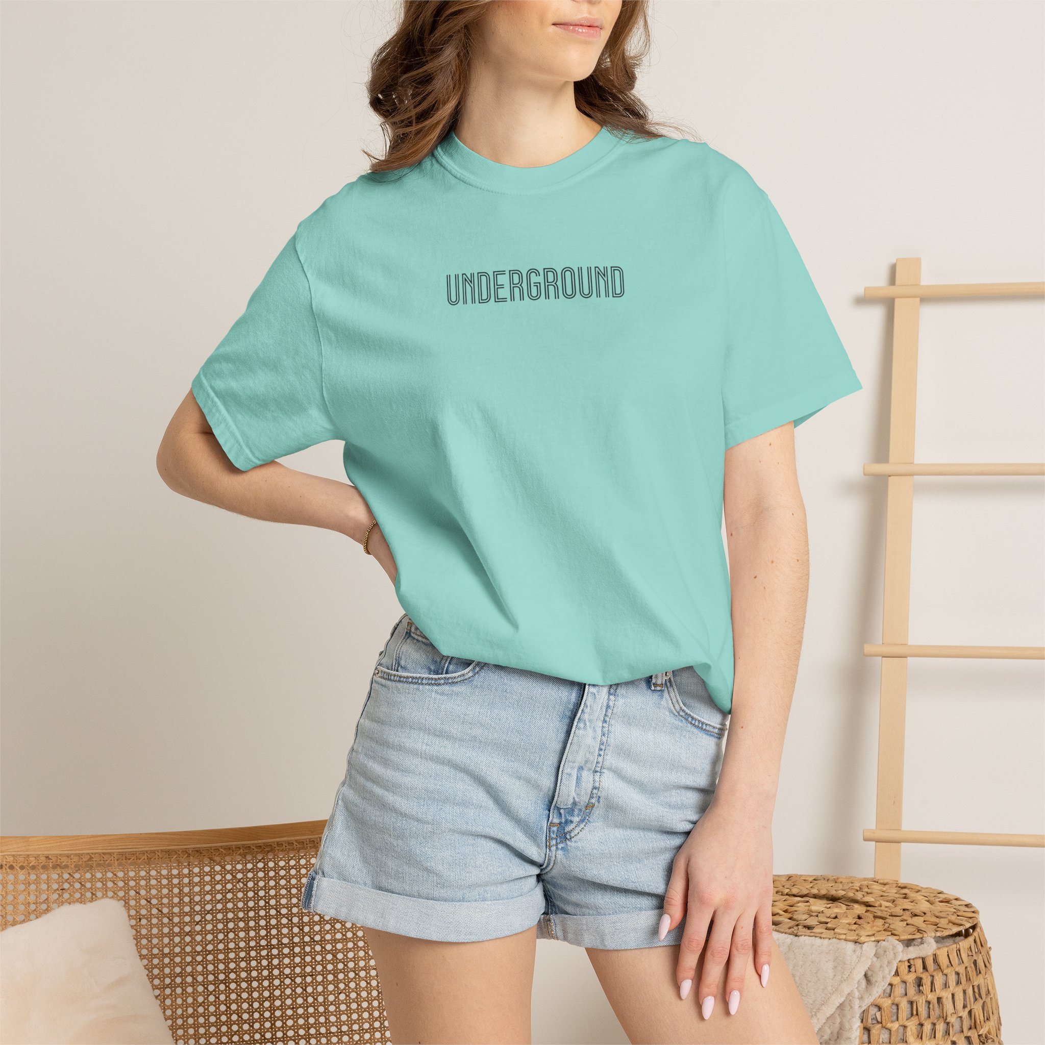 Underground Tee – Retro Art Deco Outline on White - Image 16