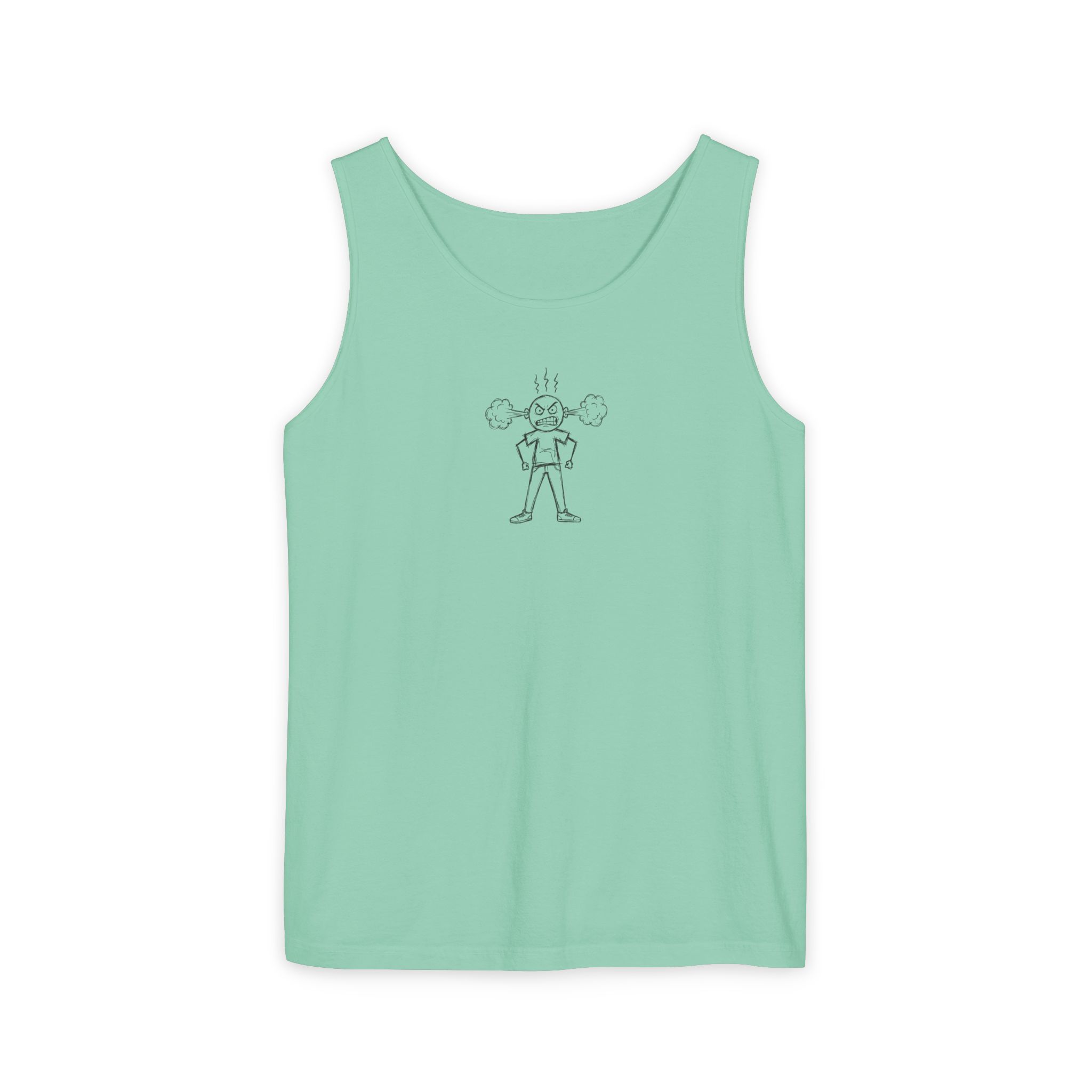 Steaming Mad Tank Top – Cartoon Anger Illustration on White - Image 9