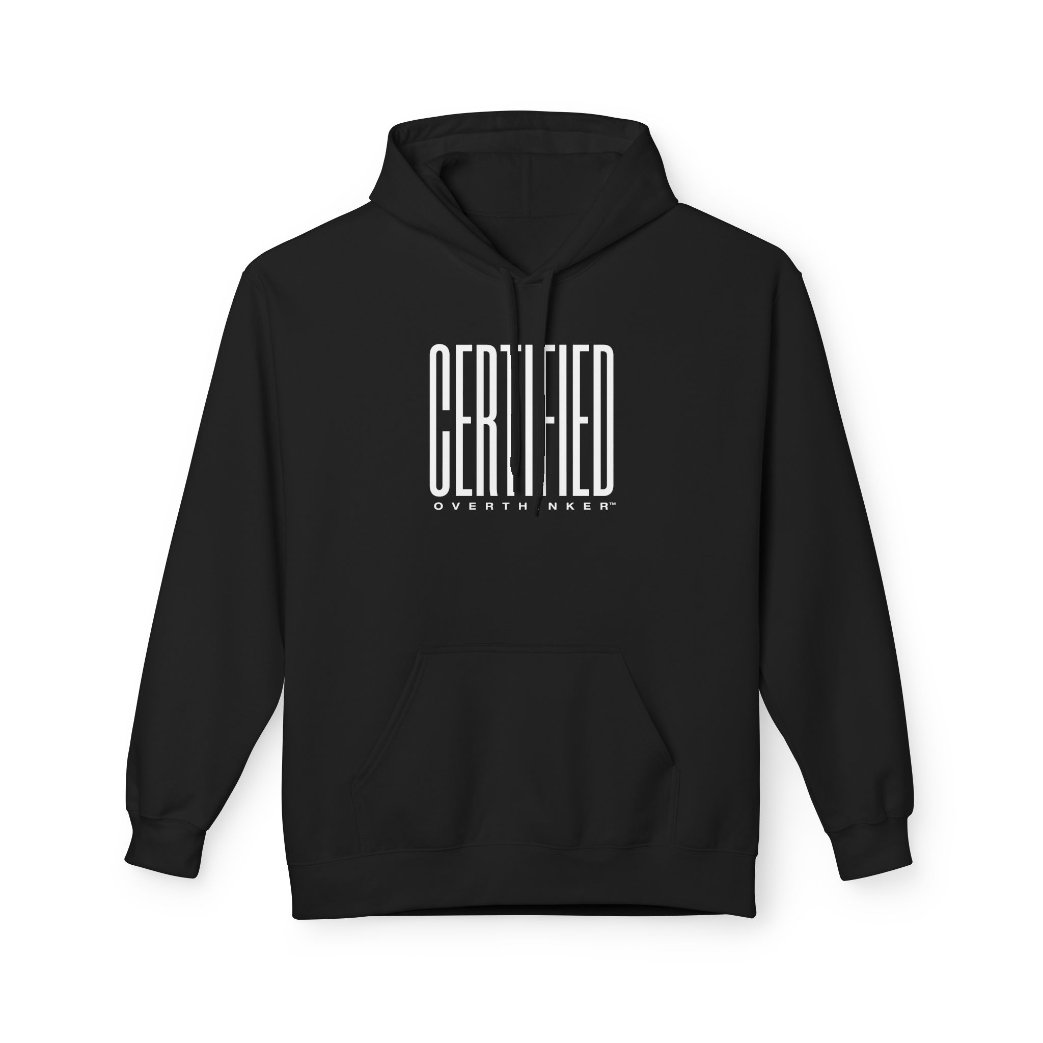Certified Overthinker™ Sans-Serif Hoodie – Clean Bold Typography