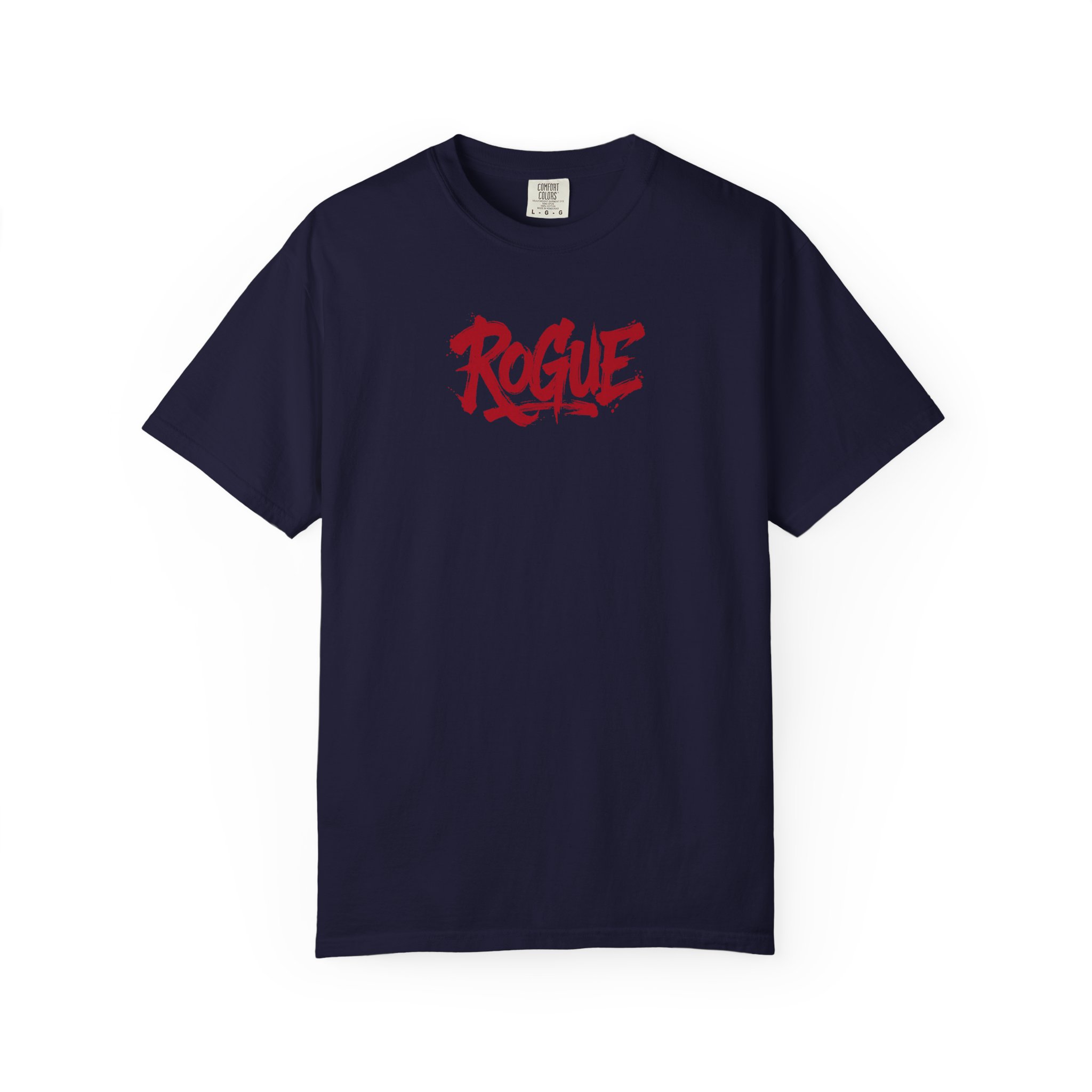 Rogue Tee – Red Grunge Brush Lettering Streetwear