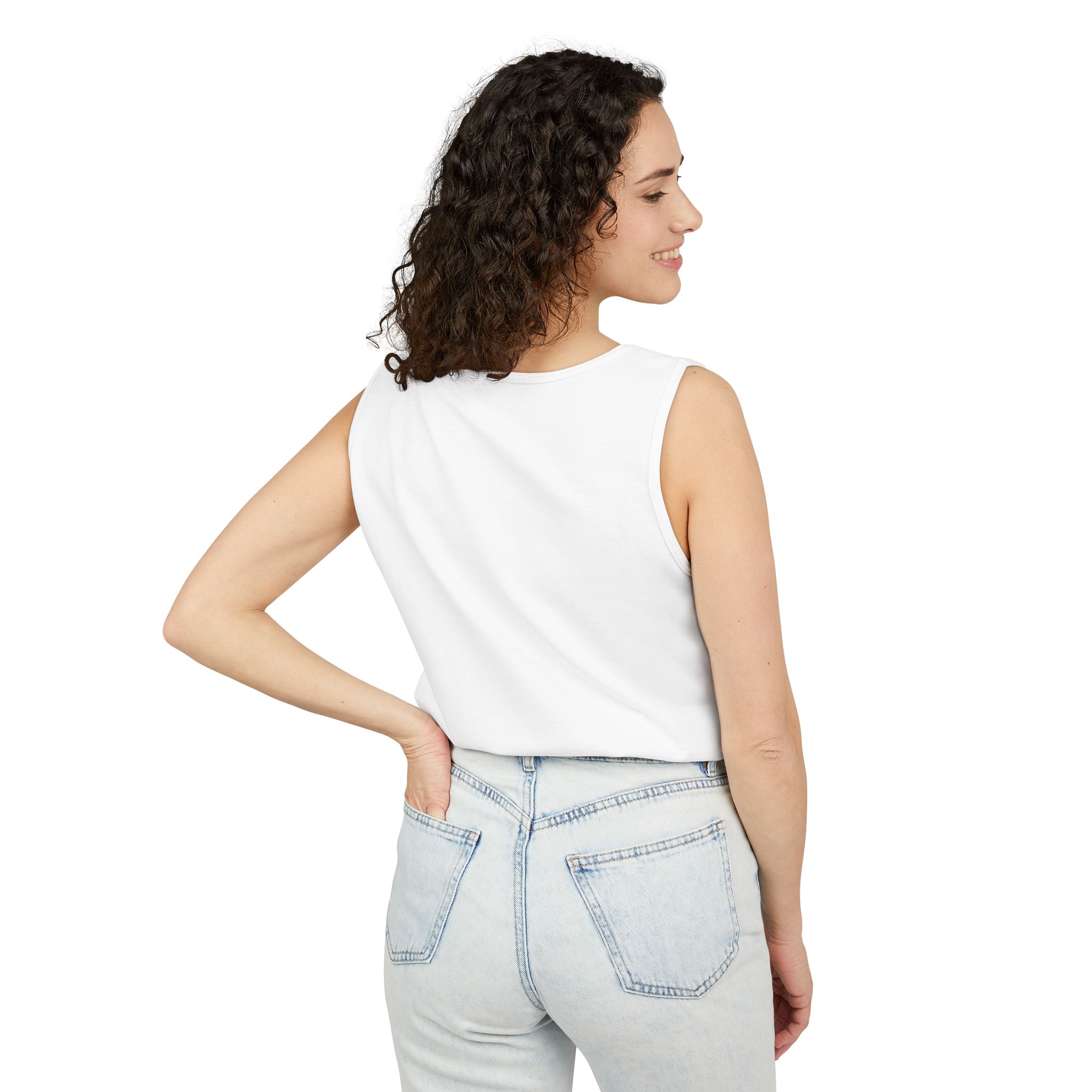 Magma Black Tank Top – Bold Shadow Type on White - Image 4