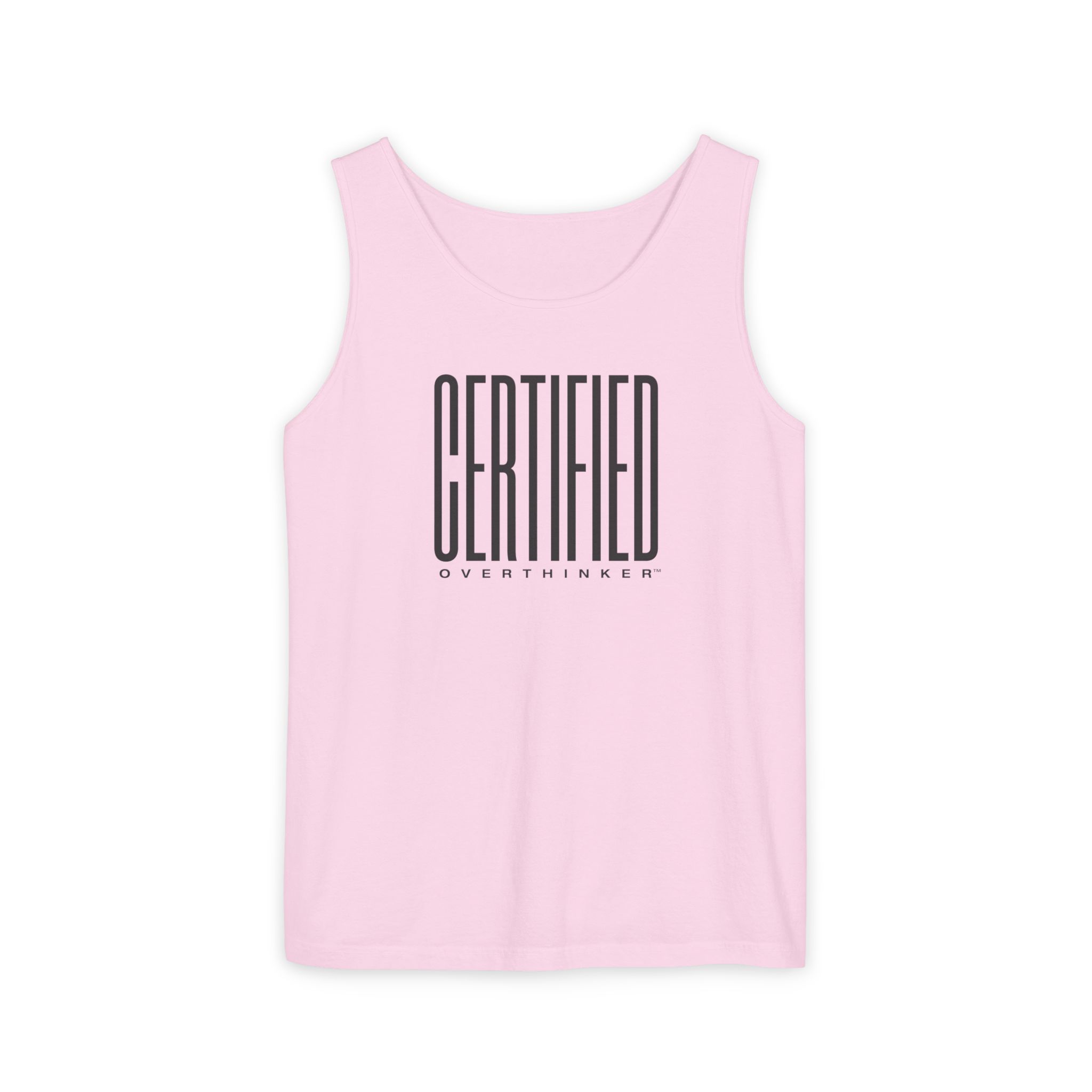 Certified Overthinker™ Sans-Serif Tank Top – Bold Black on White - Image 21