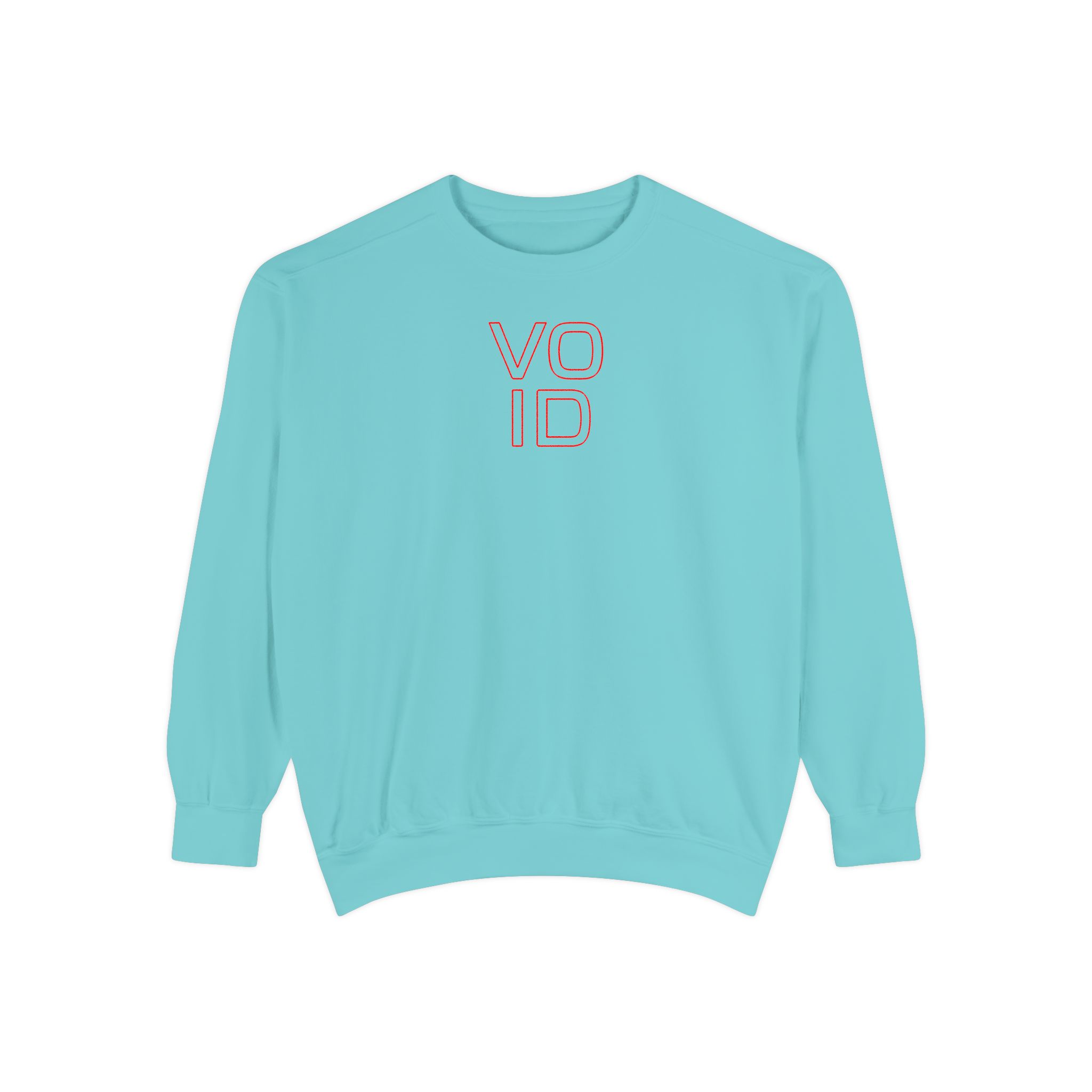 Void Red Outline Sweatshirt – Neon-Style Typography on White - Image 5