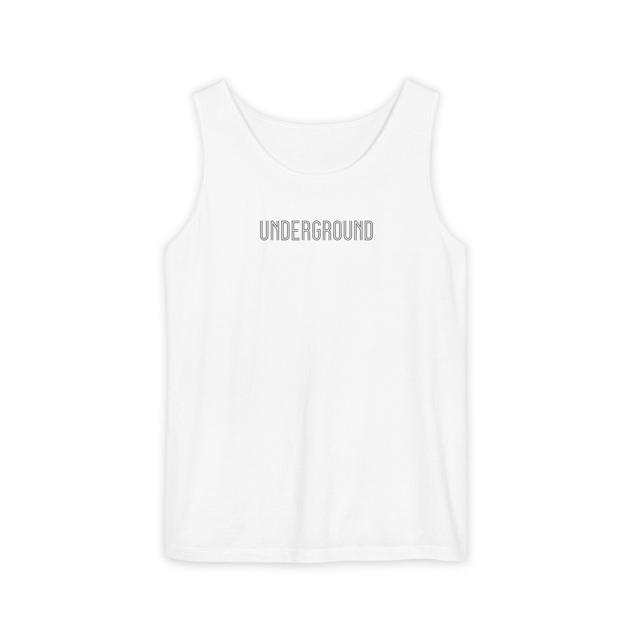 Underground Tank Top – Retro Art Deco Outline on White
