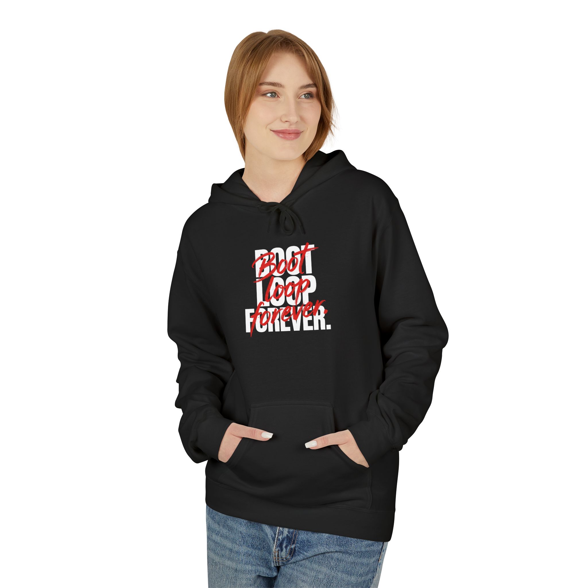 Boot Loop Forever Hoodie – Tech Humor Streetwear - Image 3