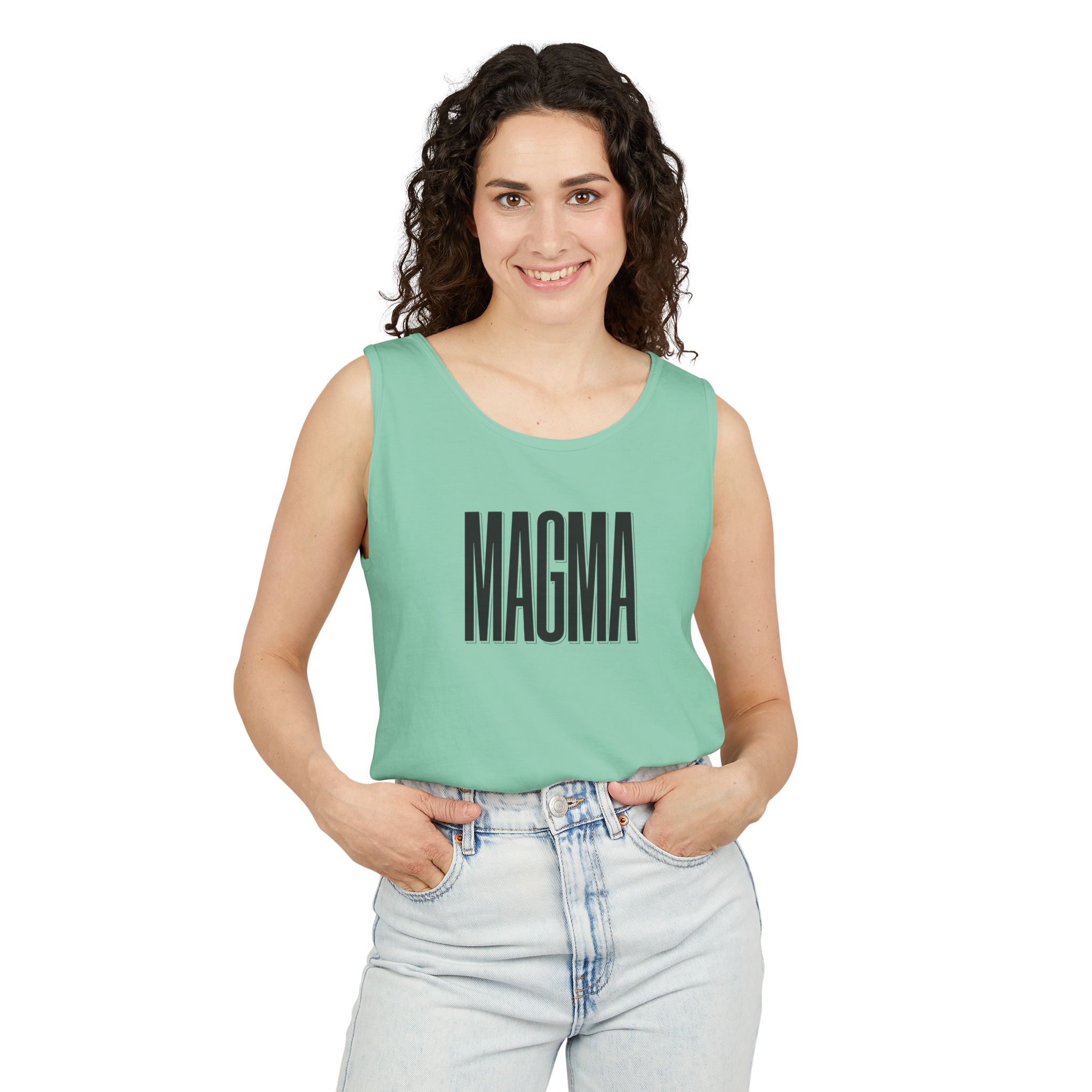 Magma Black Tank Top – Bold Shadow Type on White - Image 11