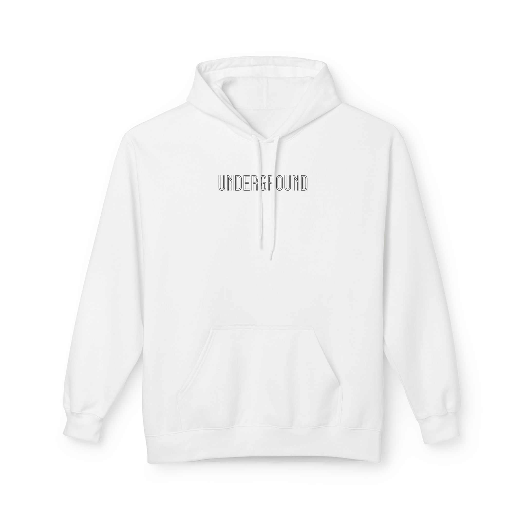 Underground Hoodie – Retro Art Deco Outline on White
