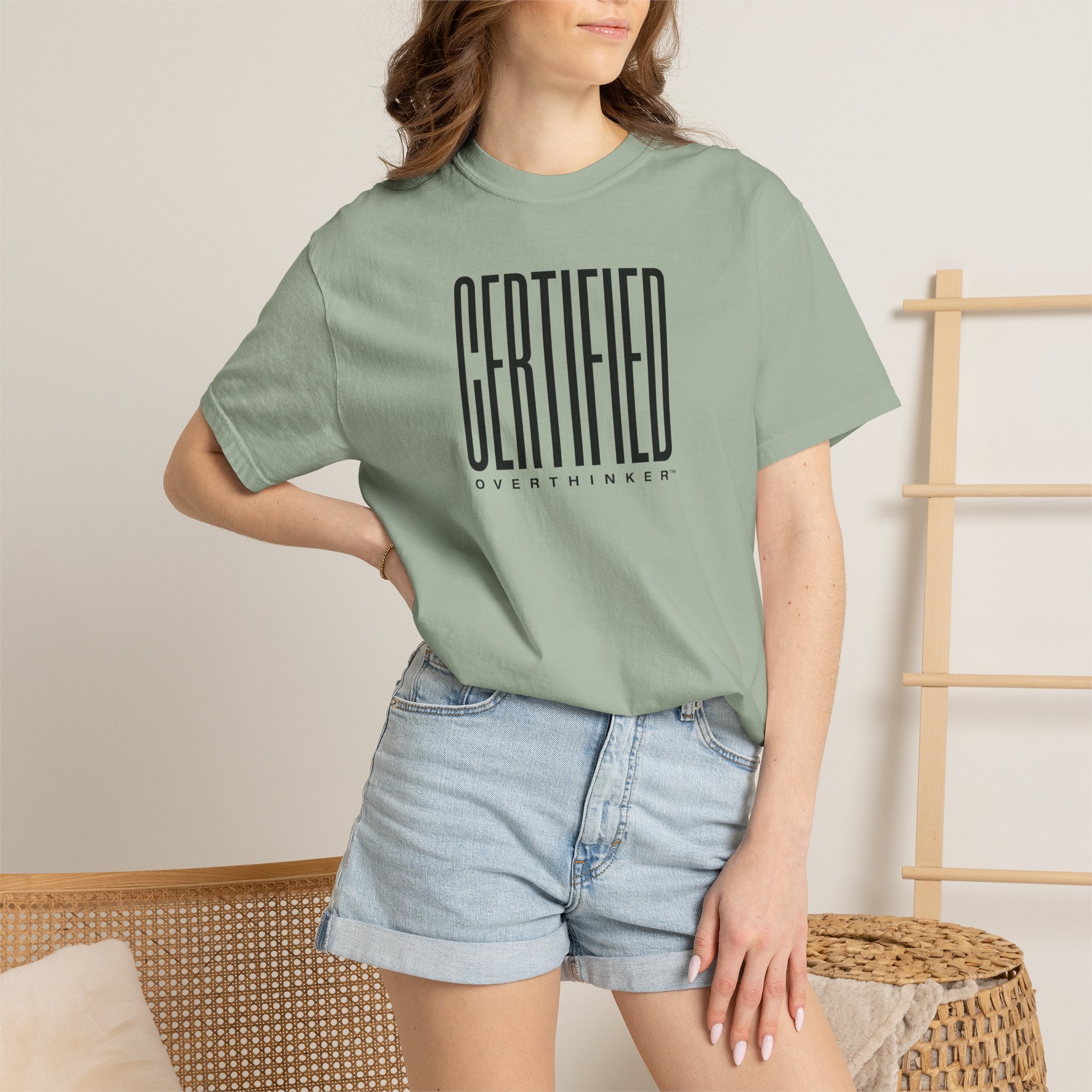 Certified Overthinker™ Sans-Serif Tee – Bold Black on White - Image 12