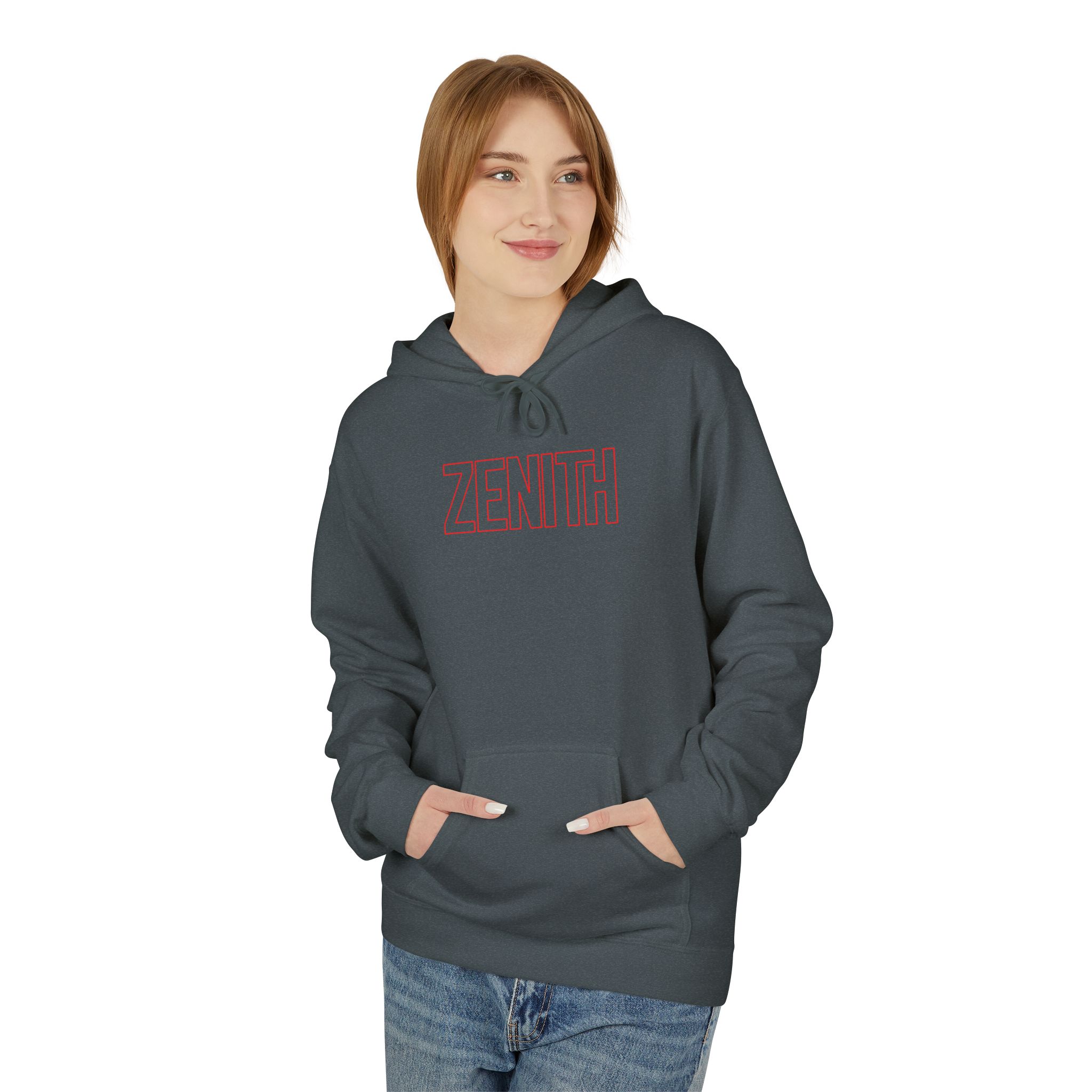 Zenith Red Outline Hoodie – Peak Performance Typography - Image 7