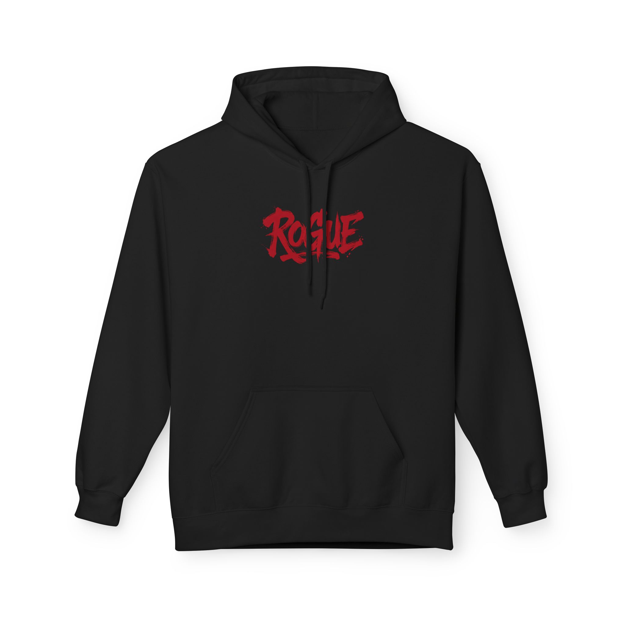Rogue Hoodie – Red Grunge Brush Lettering Streetwear