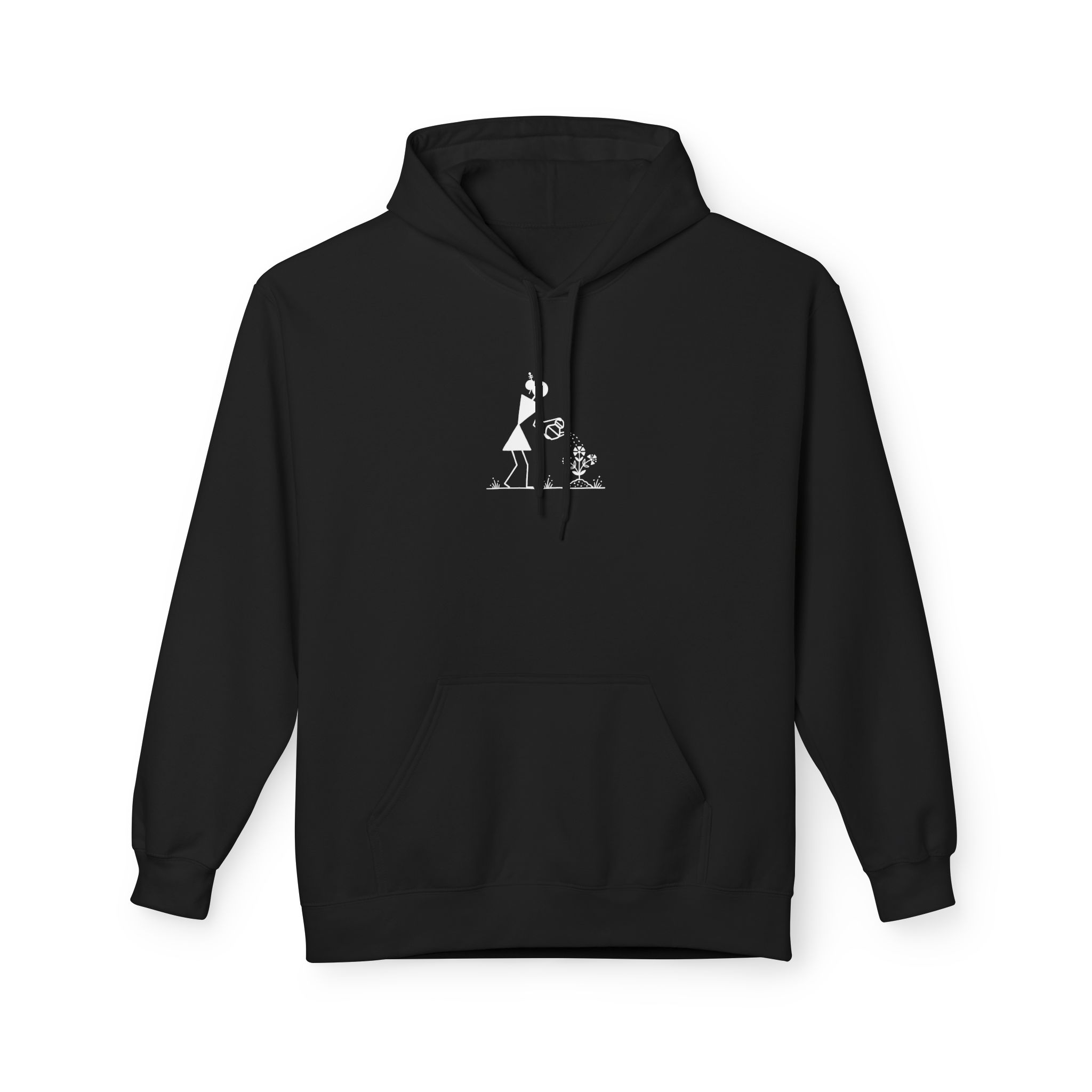 Watering Can Gardener Hoodie – Minimalist Folk Botanica Art
