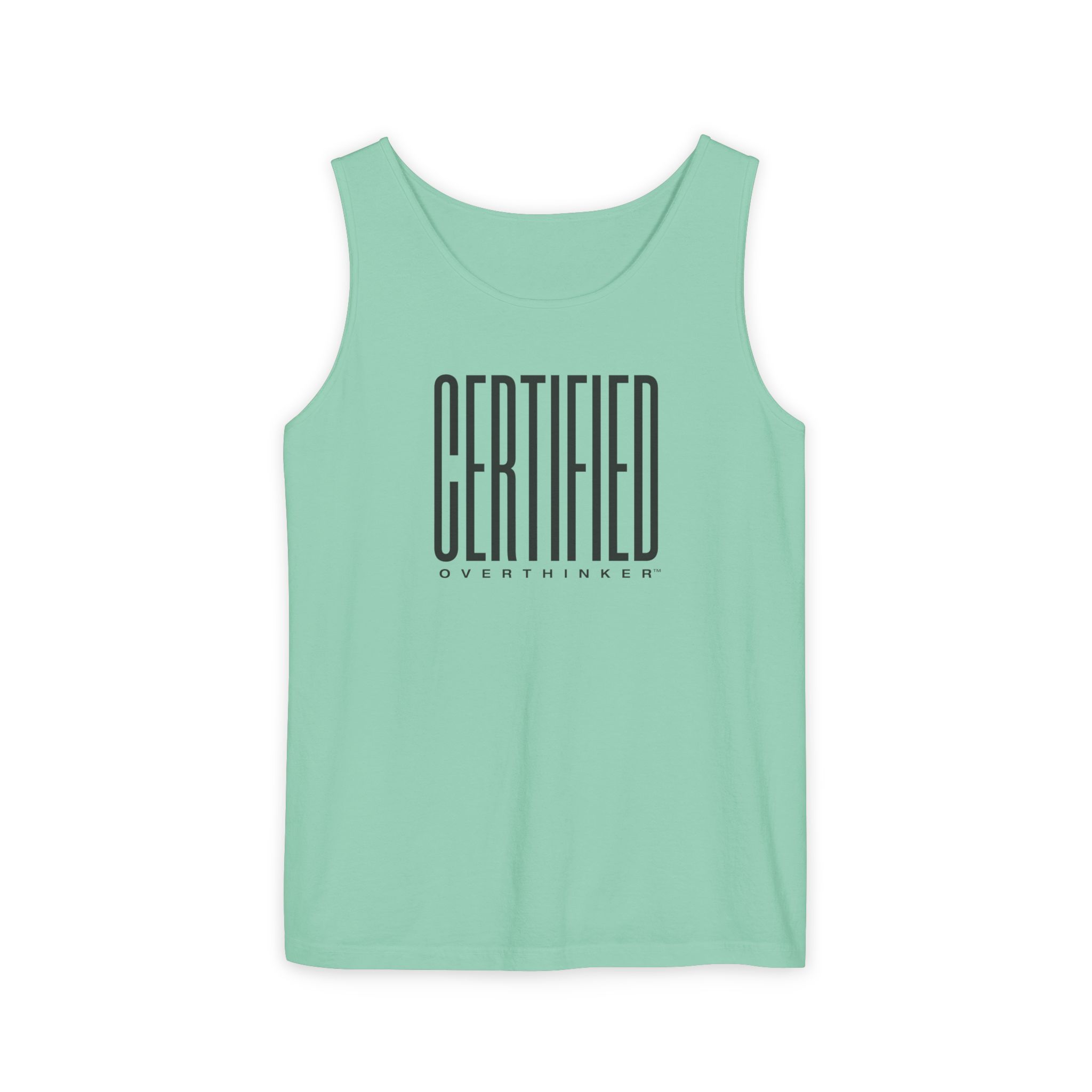 Certified Overthinker™ Sans-Serif Tank Top – Bold Black on White - Image 9