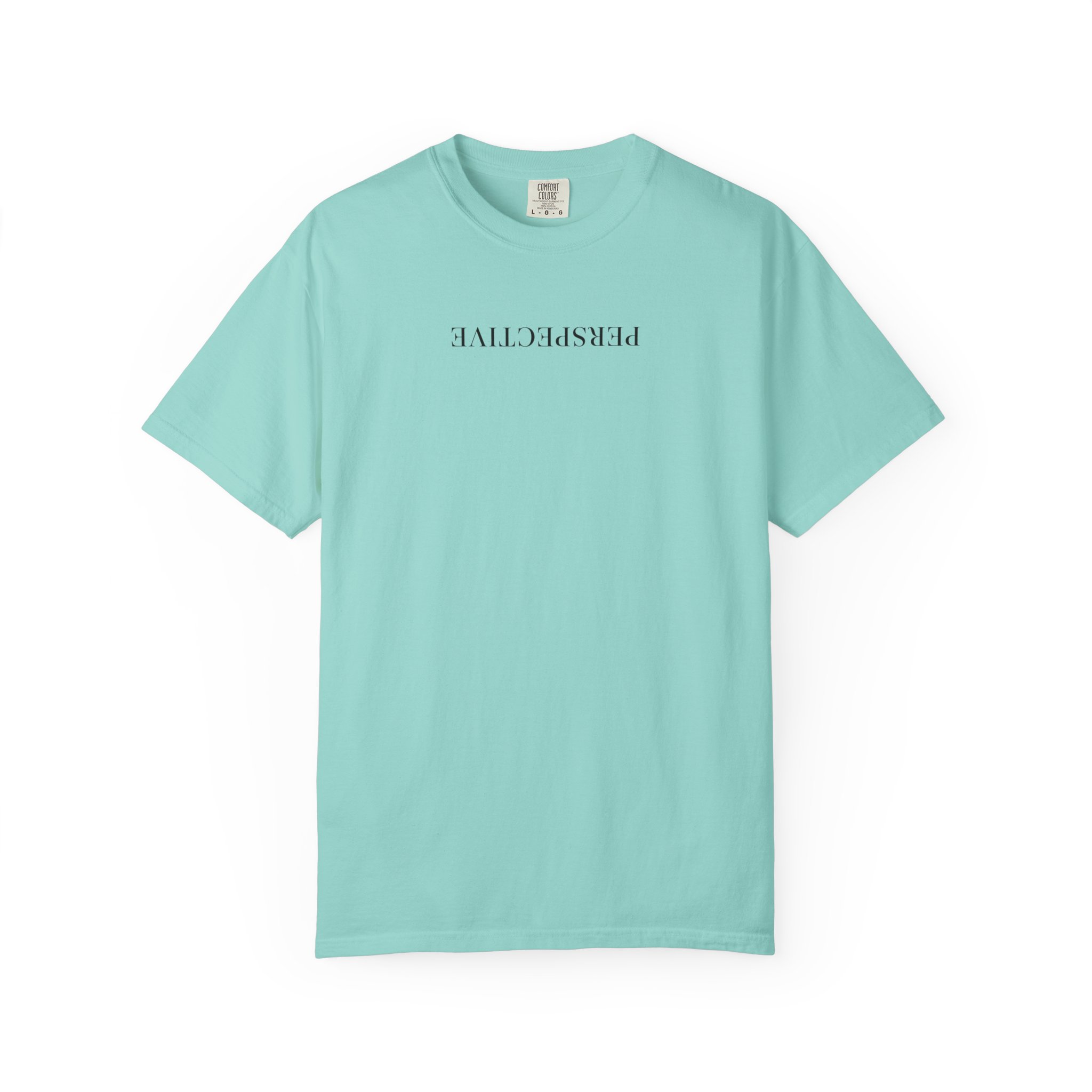 Perspective Tee – Upside Down Serif Type on White - Image 13