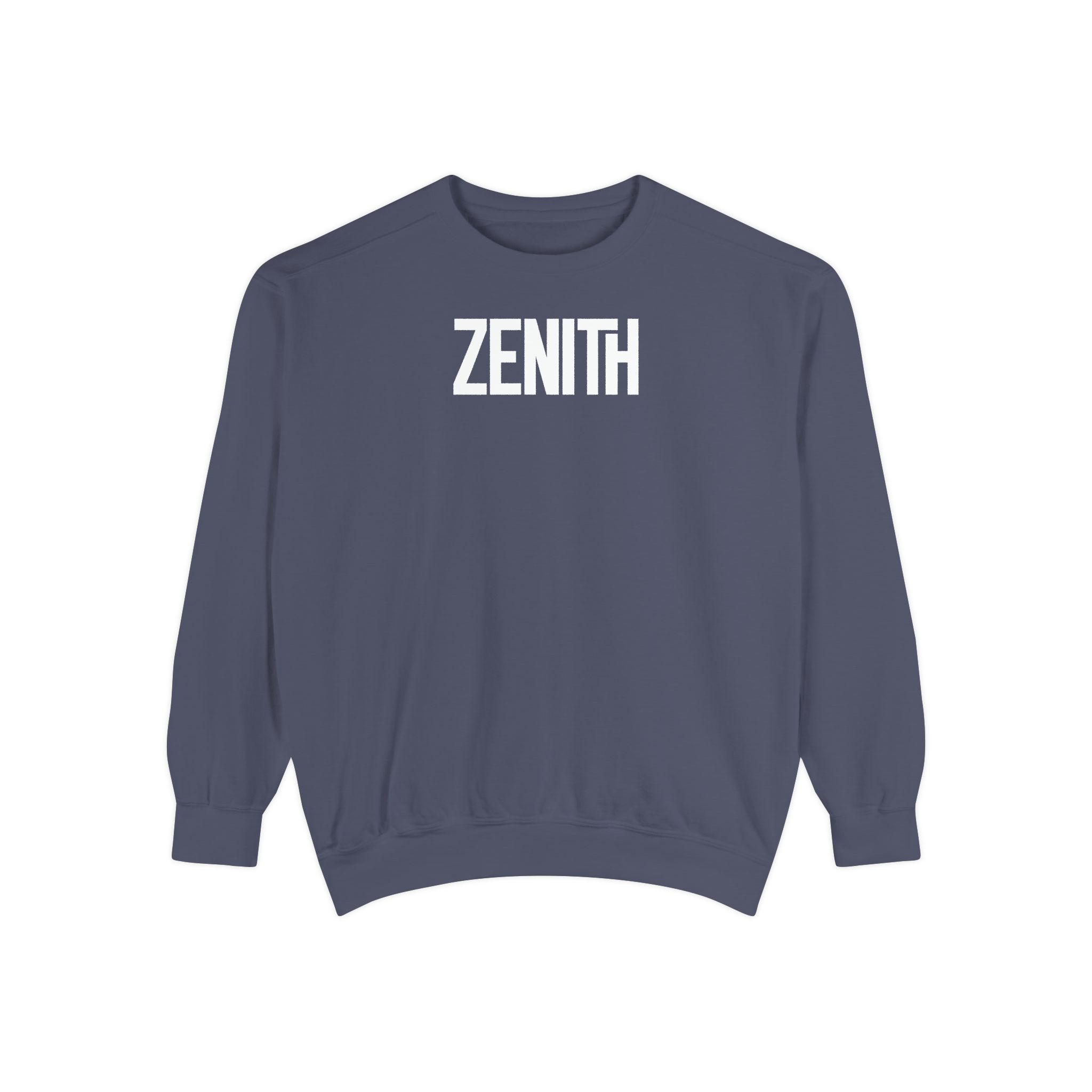 Zenith Blue Sweatshirt – Electric Cyan Peak Power Typography