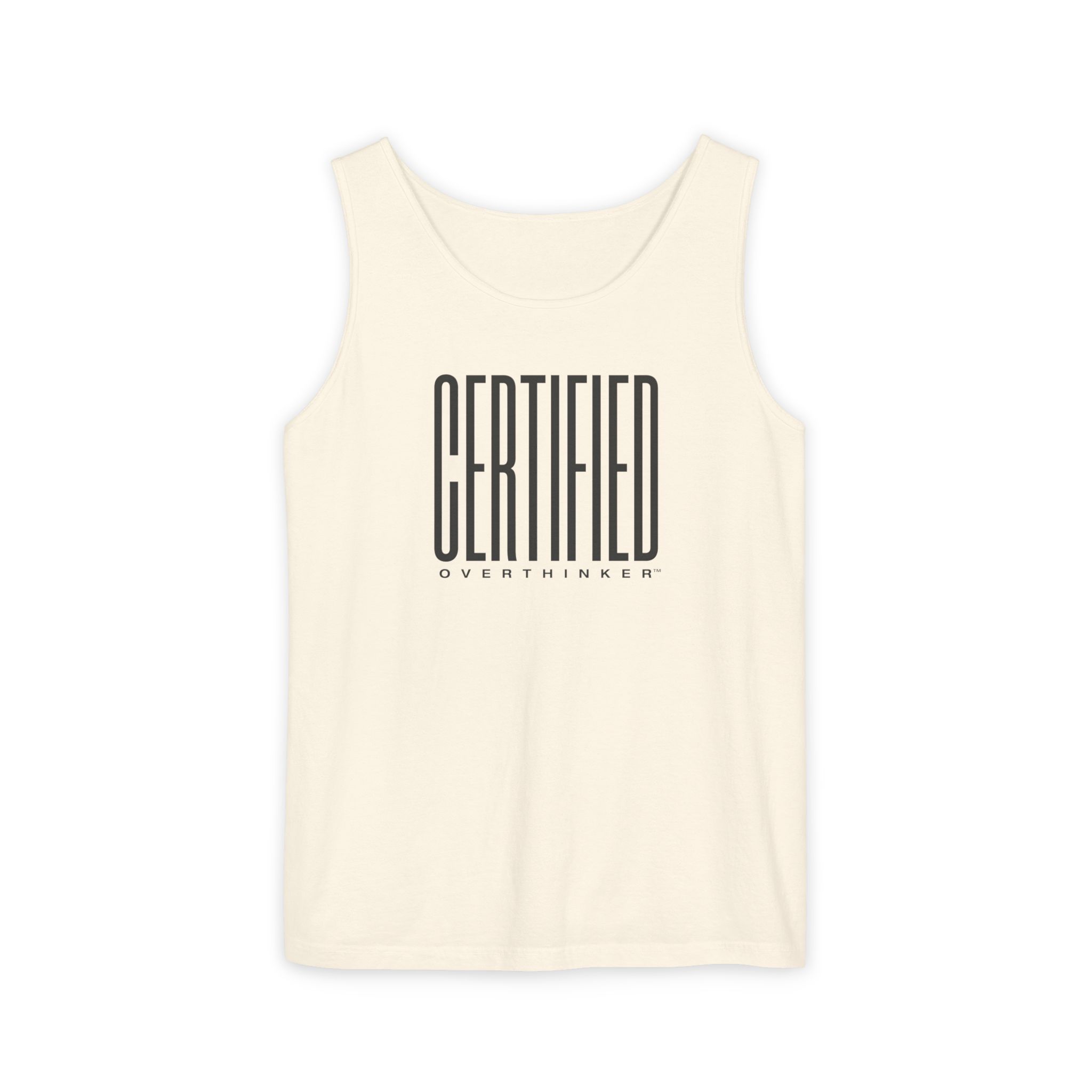 Certified Overthinker™ Sans-Serif Tank Top – Bold Black on White - Image 5