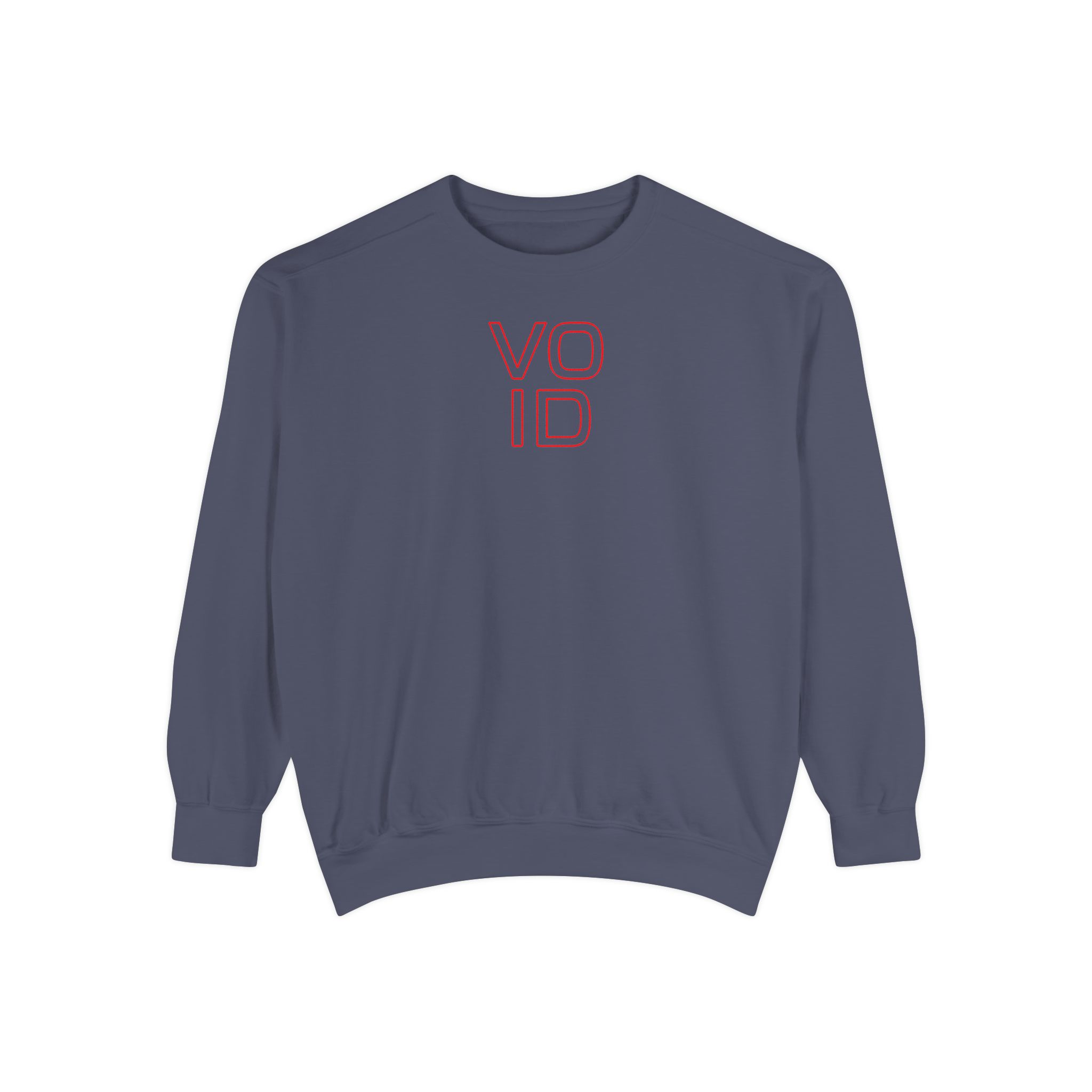 Void Red Outline Sweatshirt – Neon-Style Stacked Typography