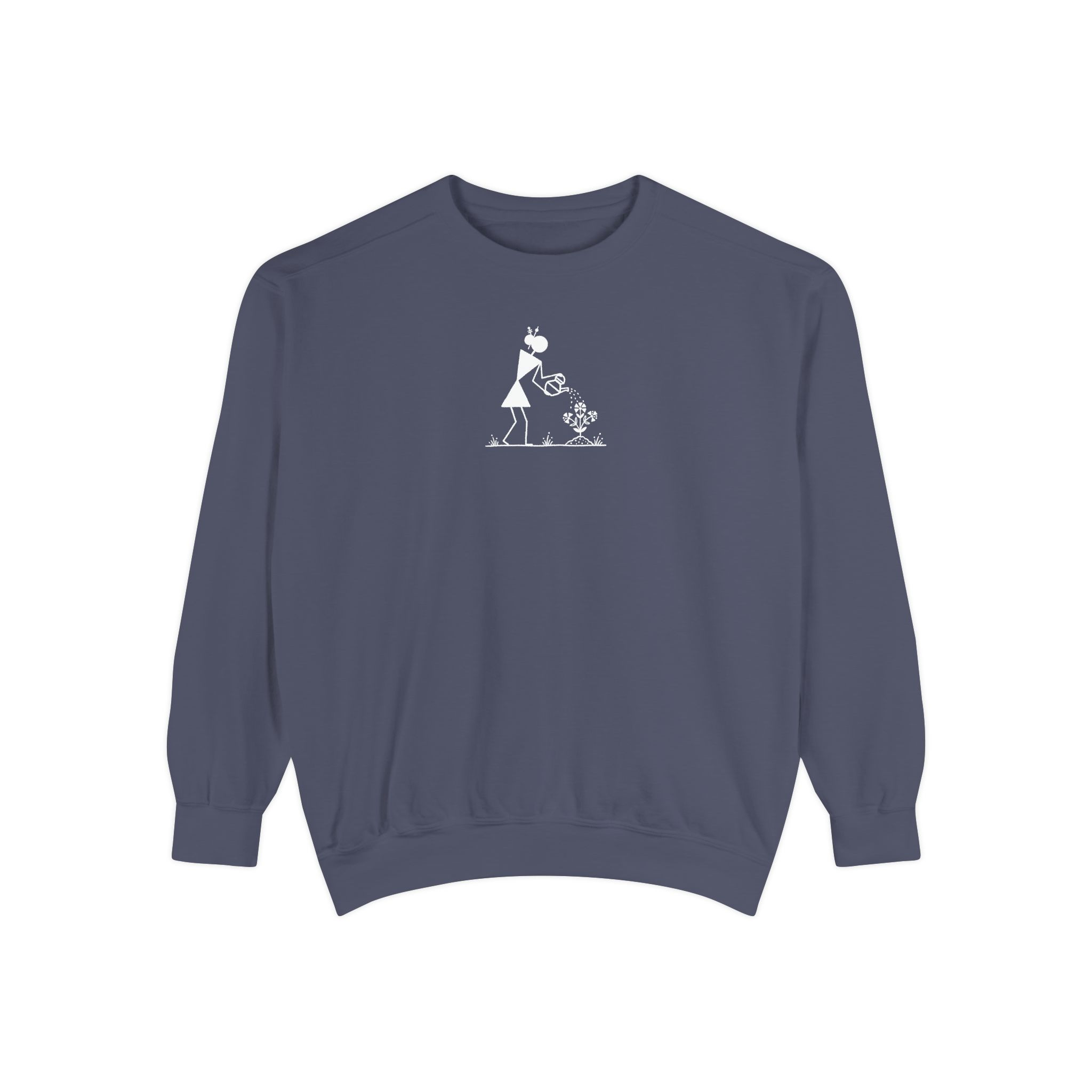 Watering Can Gardener Sweatshirt – Minimalist Folk Botanica Art