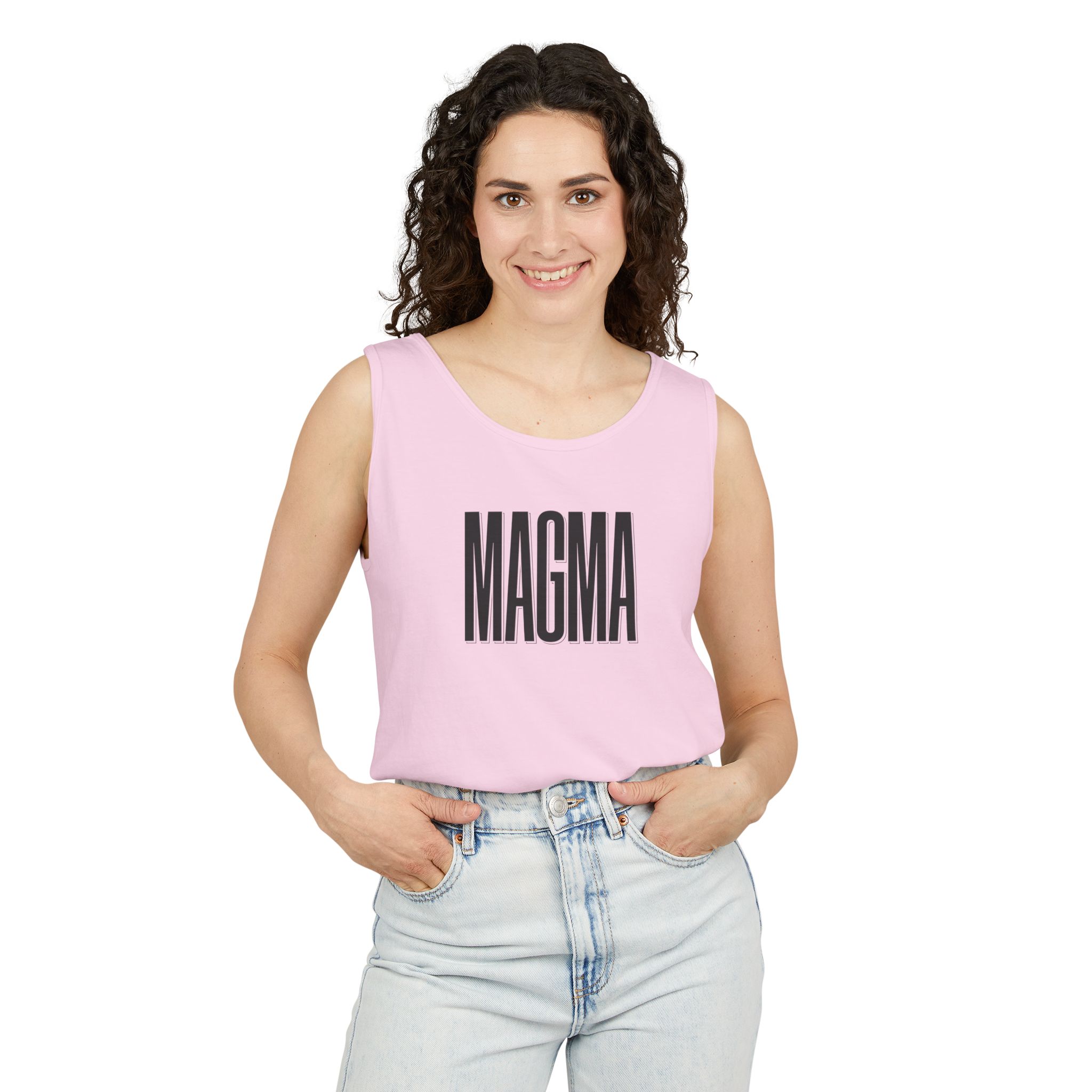 Magma Black Tank Top – Bold Shadow Type on White - Image 23