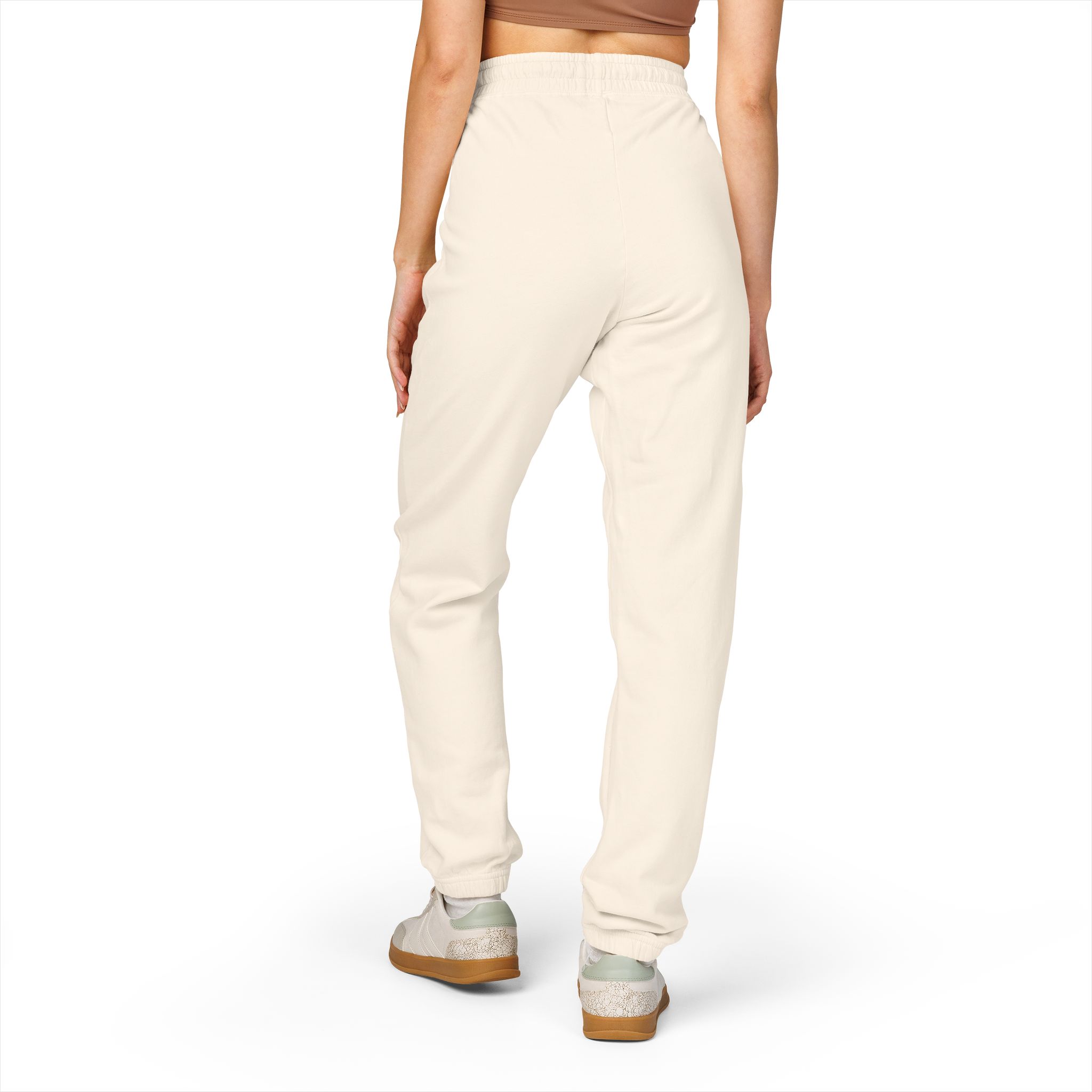 Ikigai Kanji Sweatpants – White Fleece Japanese Life Philosophy Leg Print - Image 4