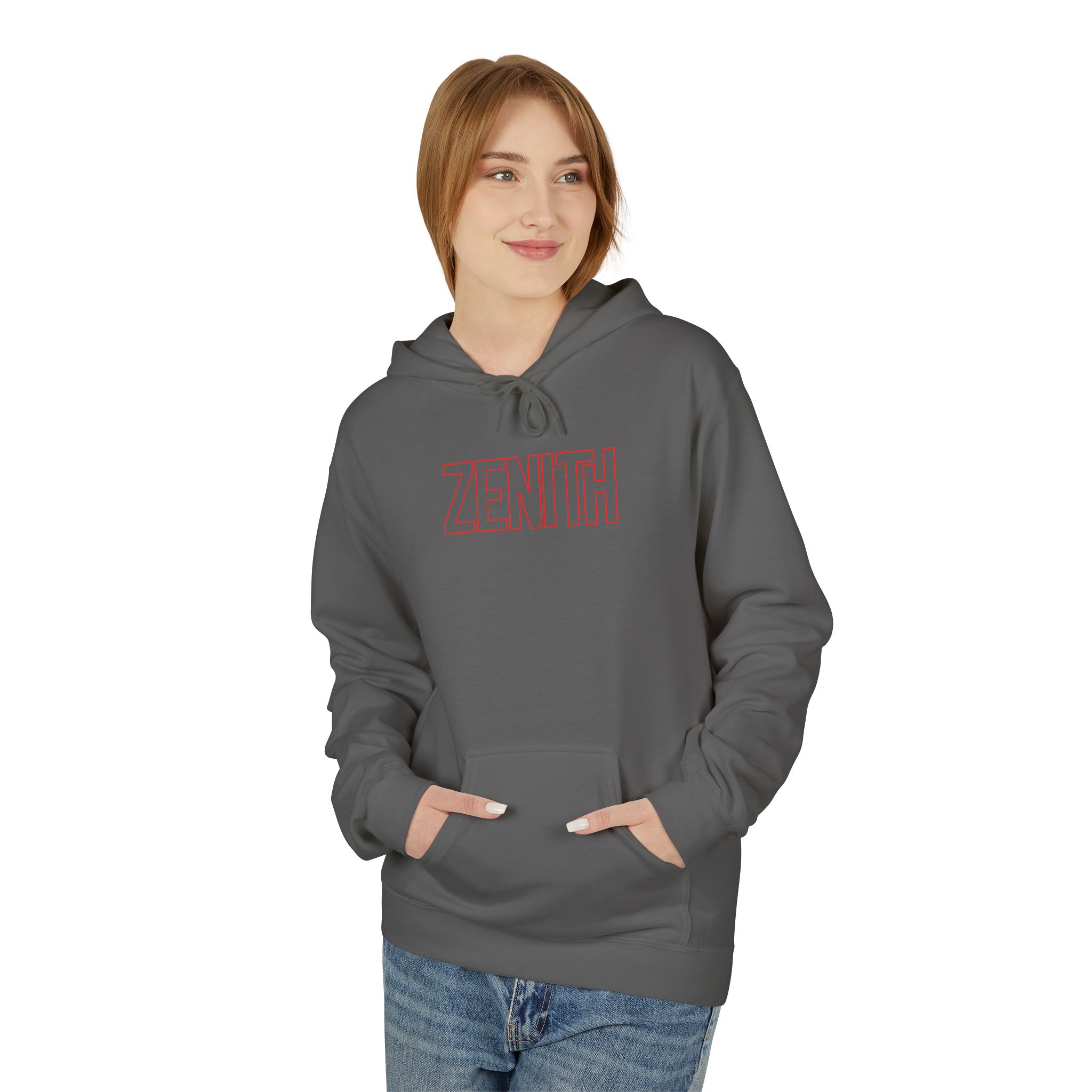 Zenith Red Outline Hoodie – Peak Performance Typography - Image 11