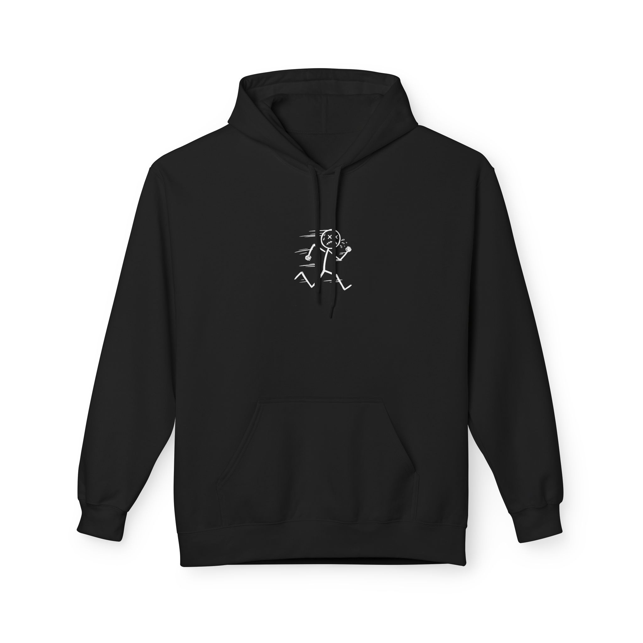 Dead Sprint Hoodie – Exhausted Stick Figure Running Art