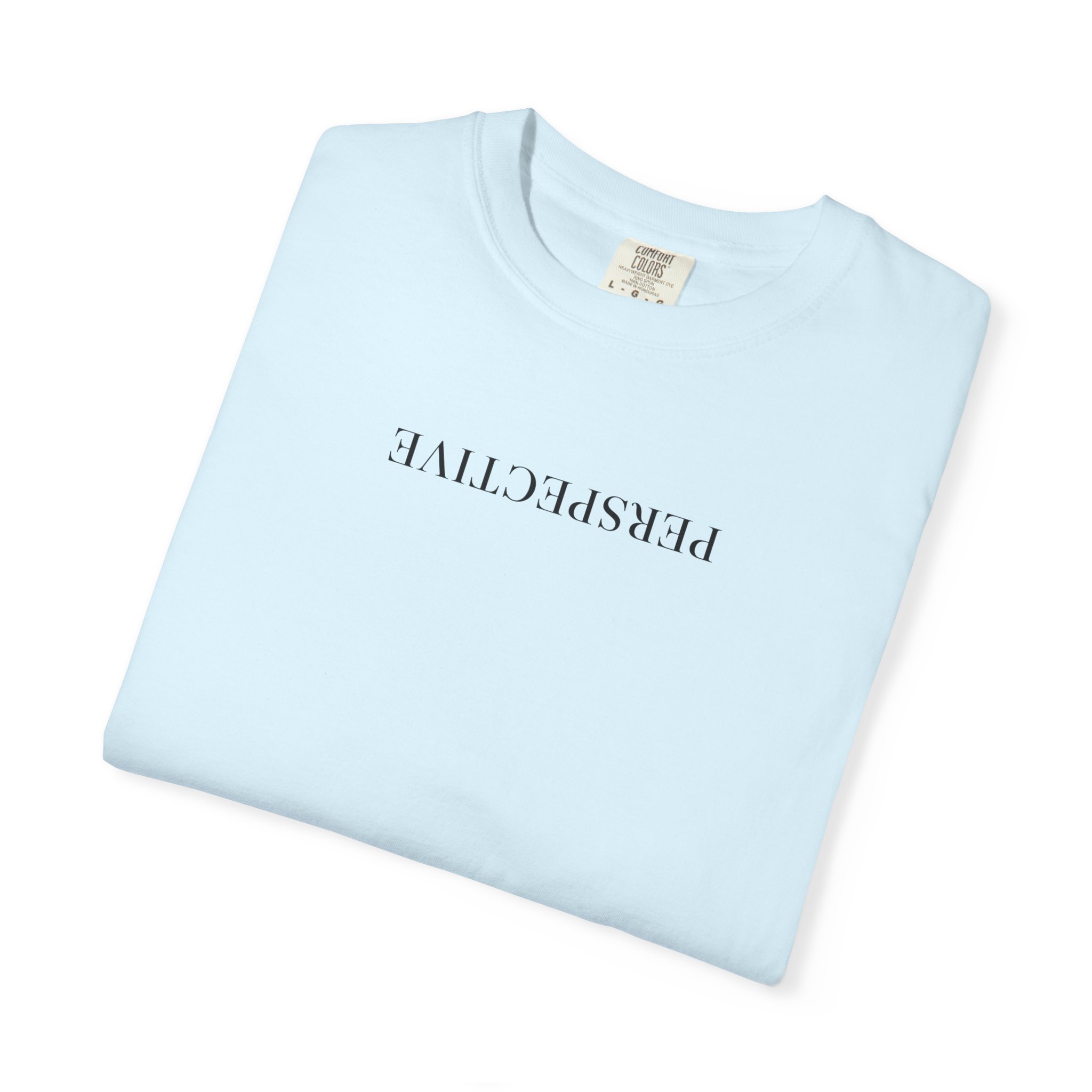 Perspective Tee – Upside Down Serif Type on White - Image 19