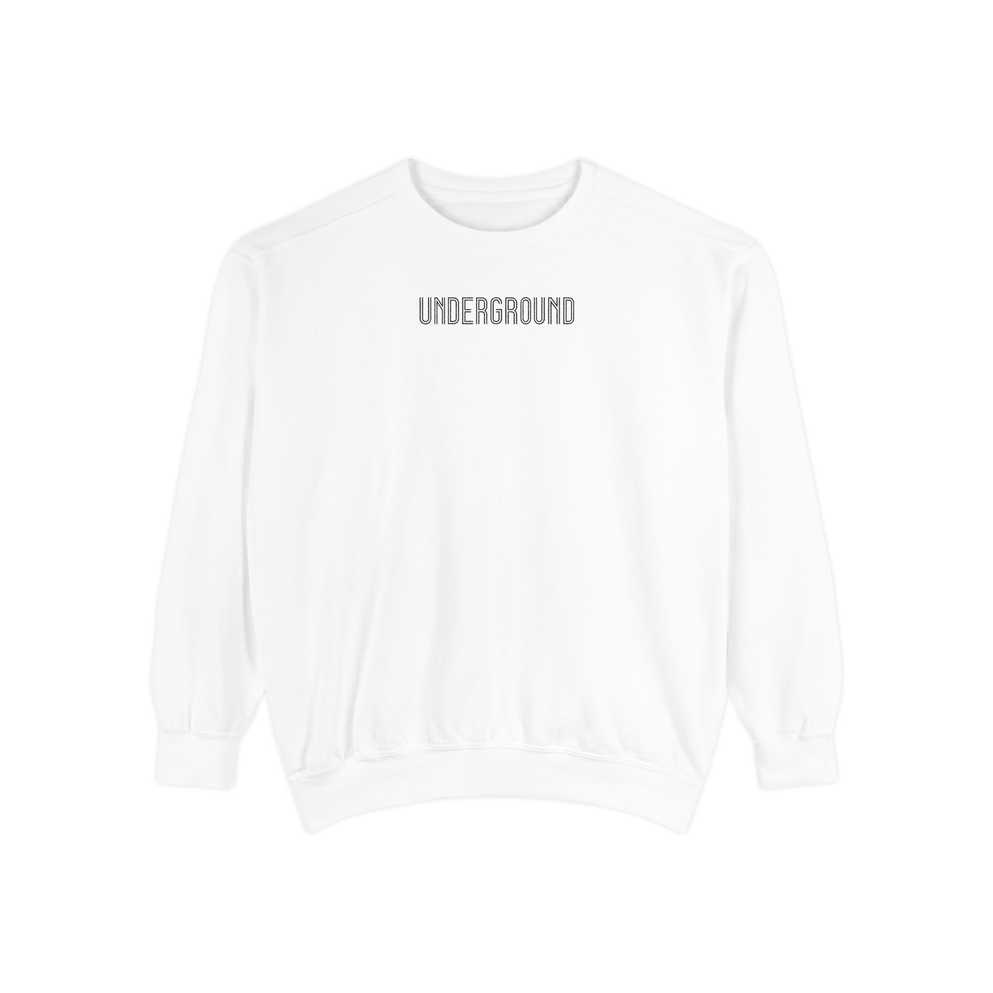 Underground Sweatshirt – Retro Art Deco Outline on White